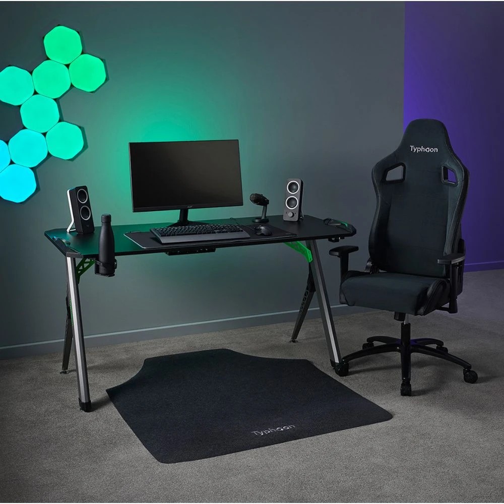8 Typhoon Gaming Carpet Chair Mat 1100x1300 Suits 6mm Carpet, 8 of 9