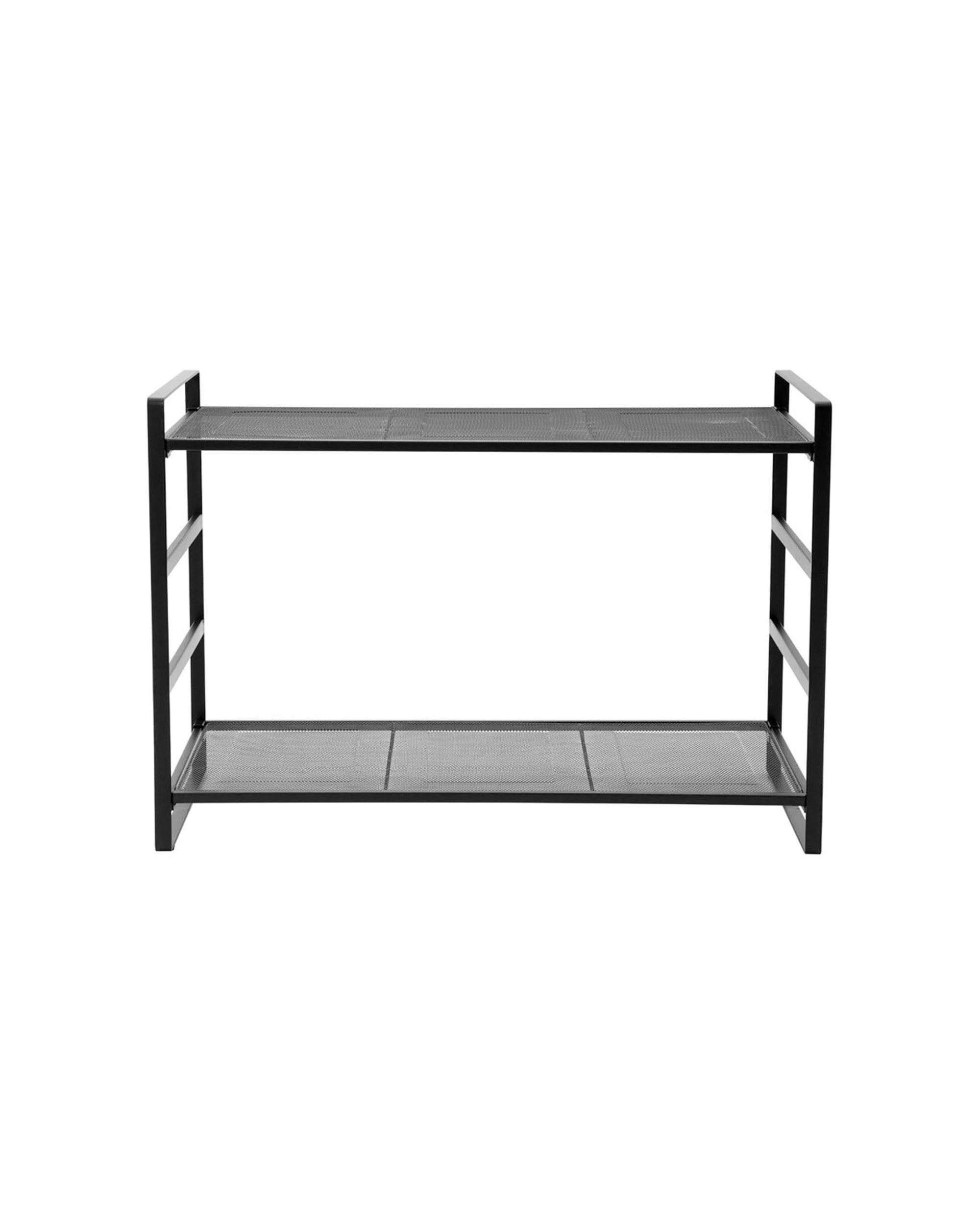 2 Boxsweden 2 Tier Mesh Wire Storage Shelf 73cm For Home Organisation.
 - Black, 2 of 5