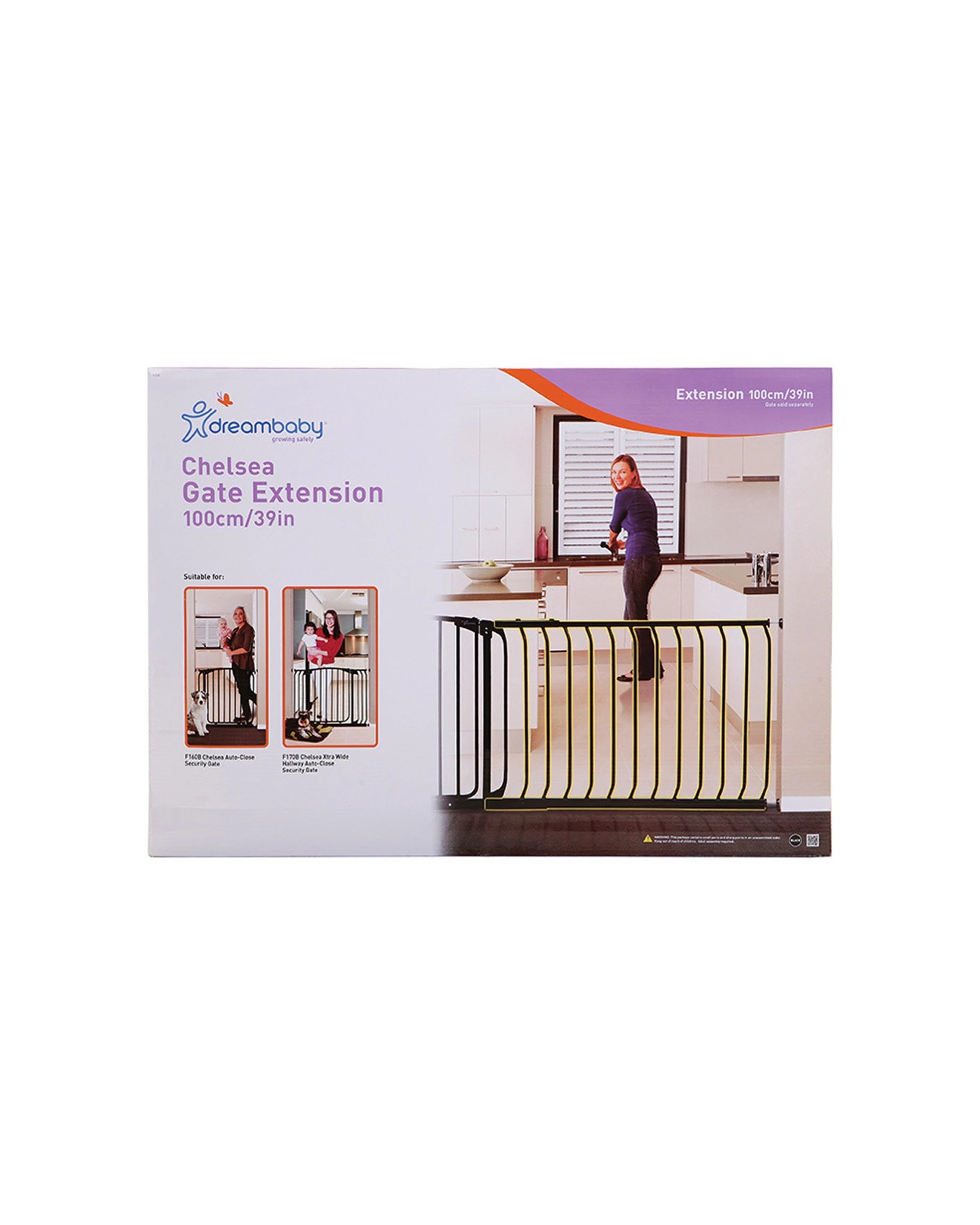 2 Dreambaby Chelsea Extension For Baby Safety Gate Childproof Access 100cm - Black, 2 of 2