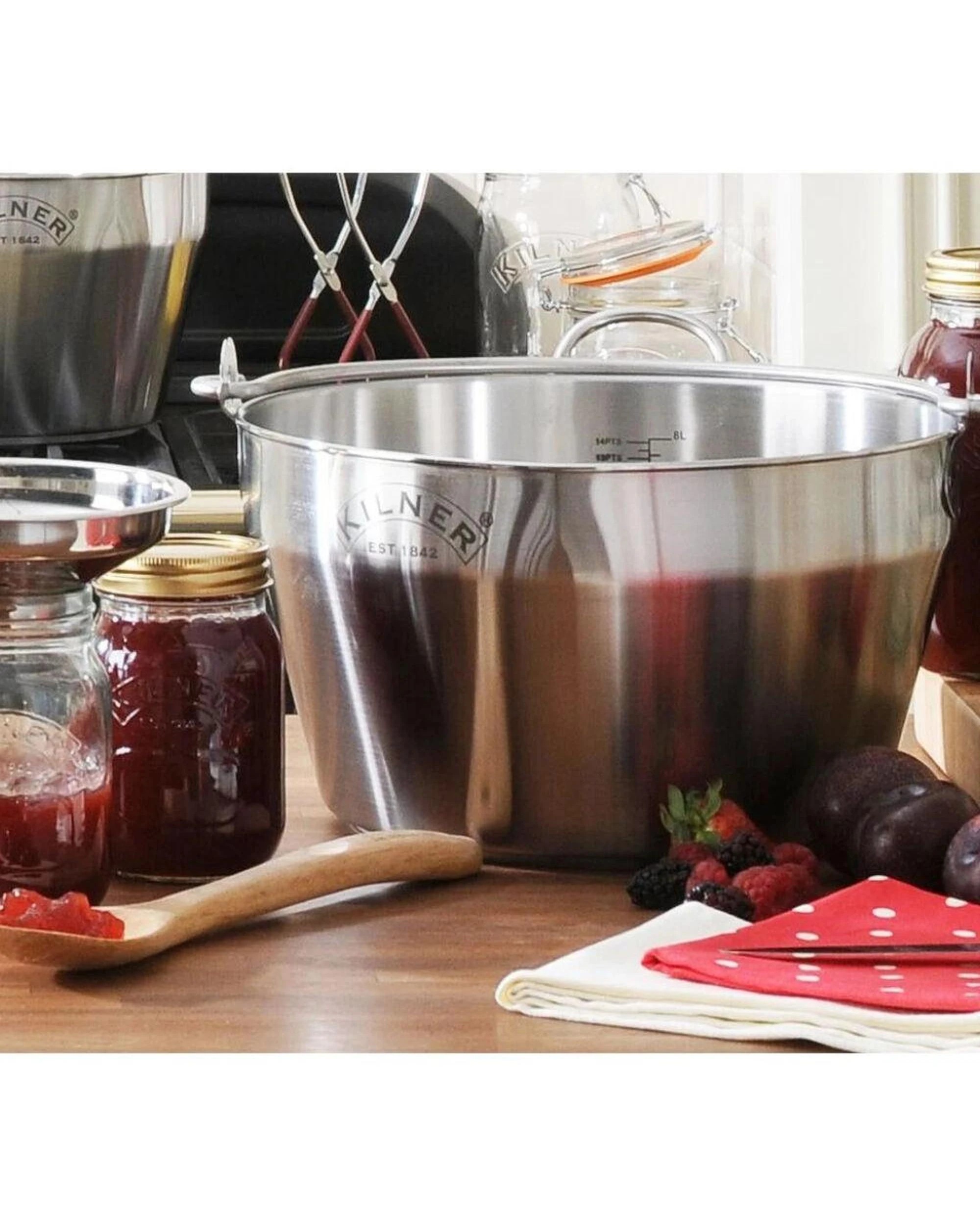 3 Kilner Preserving Jam Pan 8L 34cm  Stainless Steel, 3 of 4