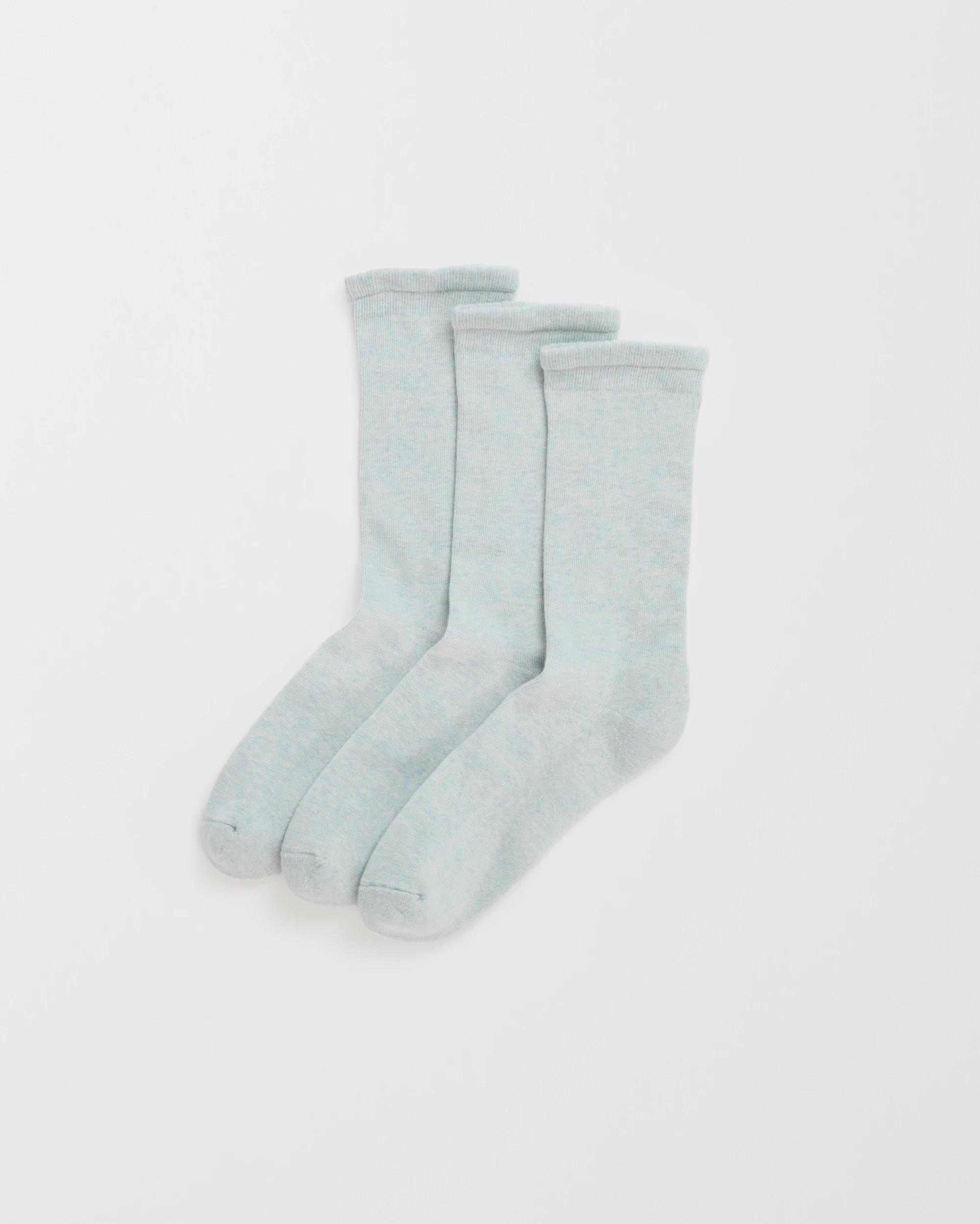 1 Maxx Australian Cotton Blend 3 Pack Comfort Crew Socks LIGHT BLUE MARLE, 1 of 3
