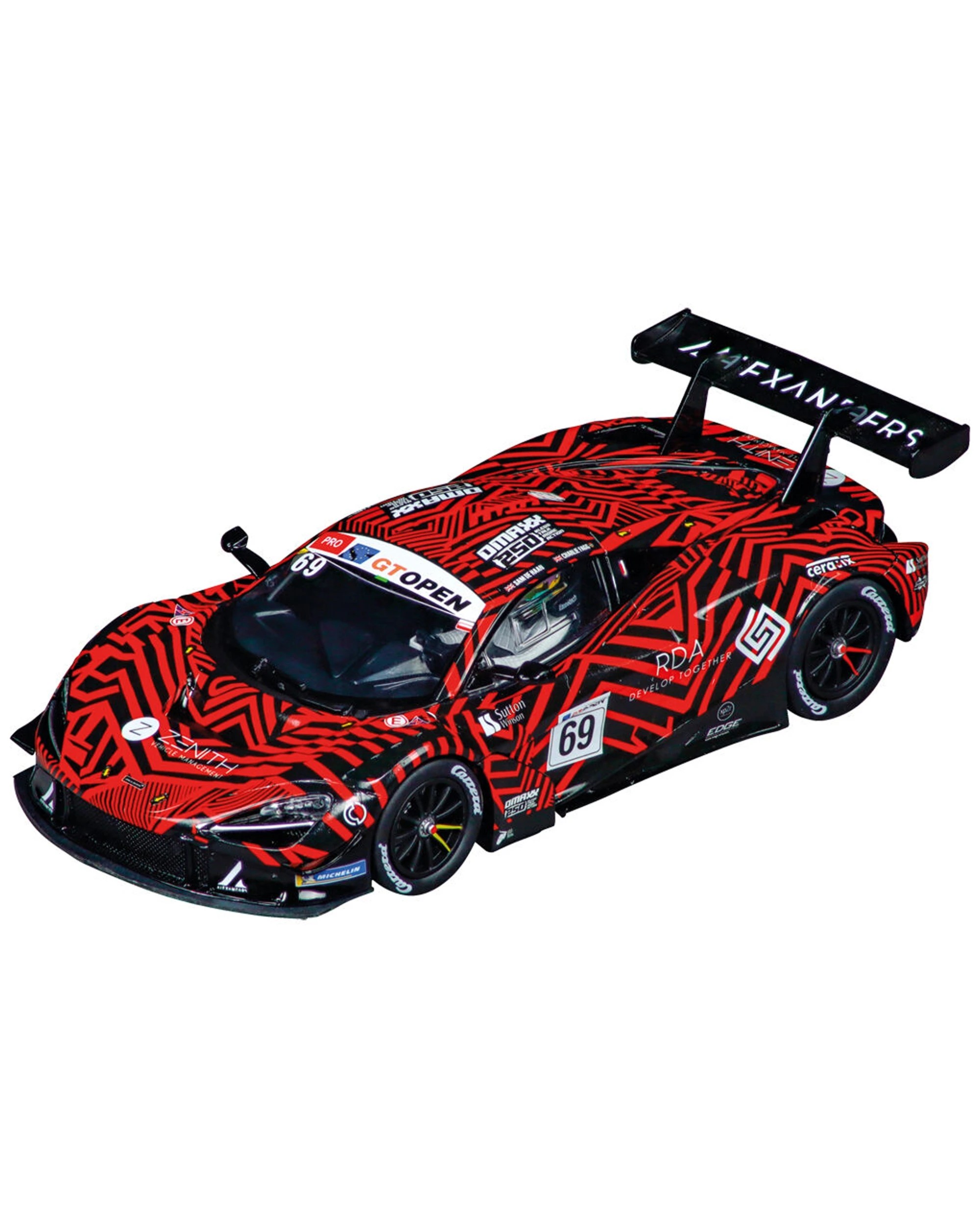 3 Carrera McLaren 720S GT3 Optimum No.69 Detailed Slot Car Scale Model Car - Red, 3 of 3