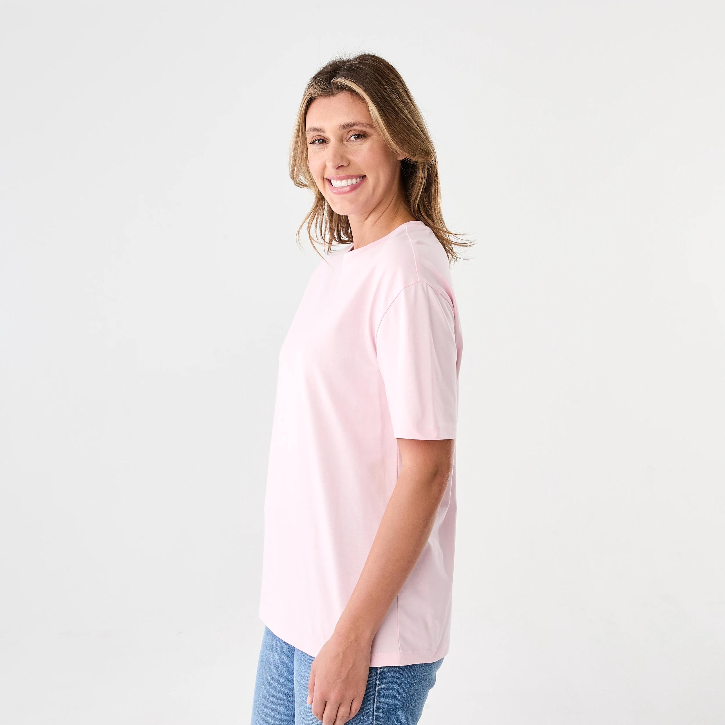 2 Short Sleeve Oversized Boyfriend T-shirt Bllet Pink, 2 of 5