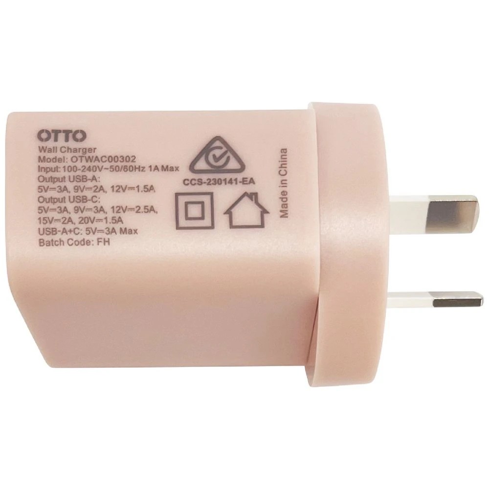 5 Otto 30W 2-Port USB-C + USB-A Wall Charger Pastel Pink, 5 of 7