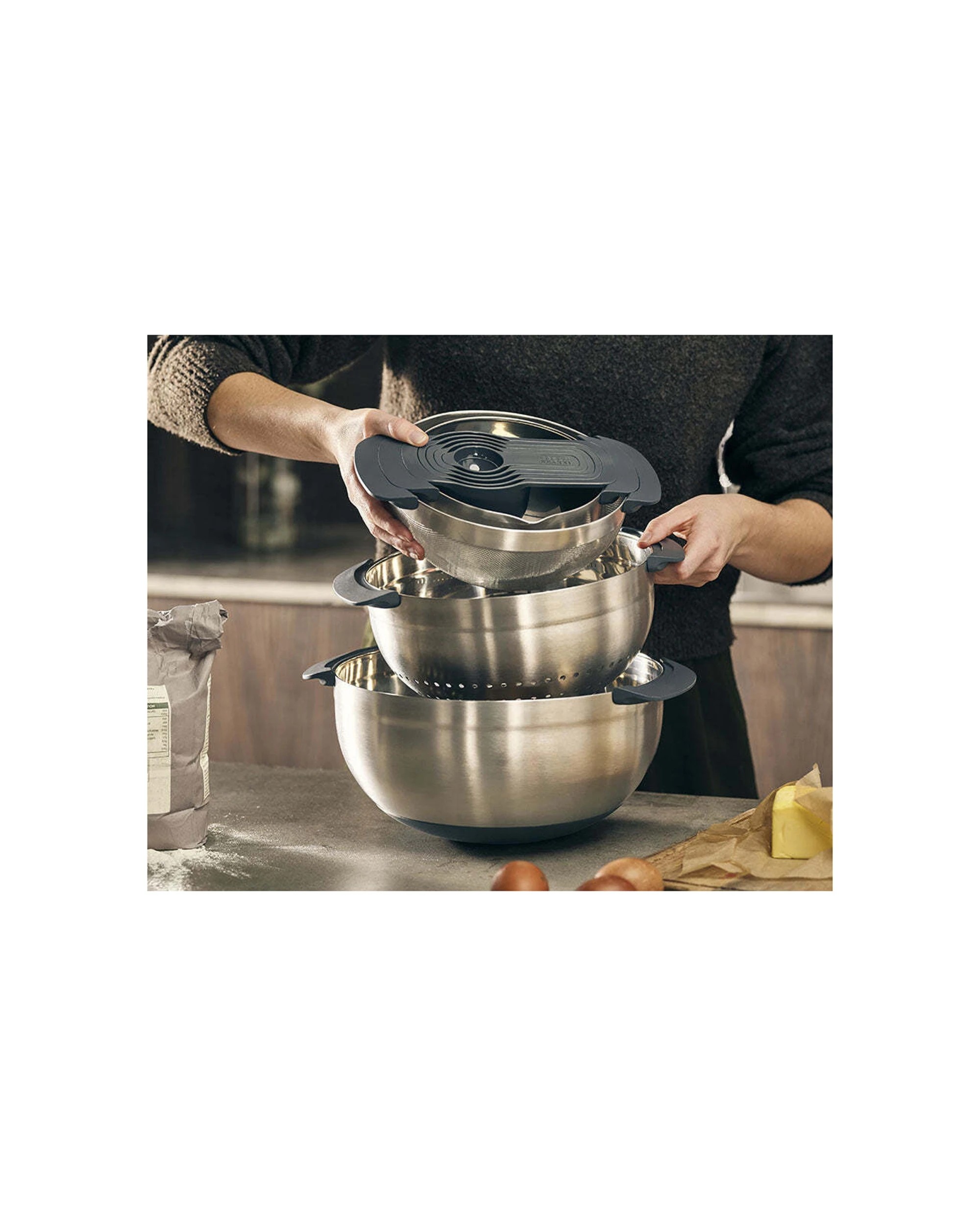 2 Joseph Joseph 9pc Nest Stainless Steel Bowl Food Preparation Set - Silver, 2 of 6