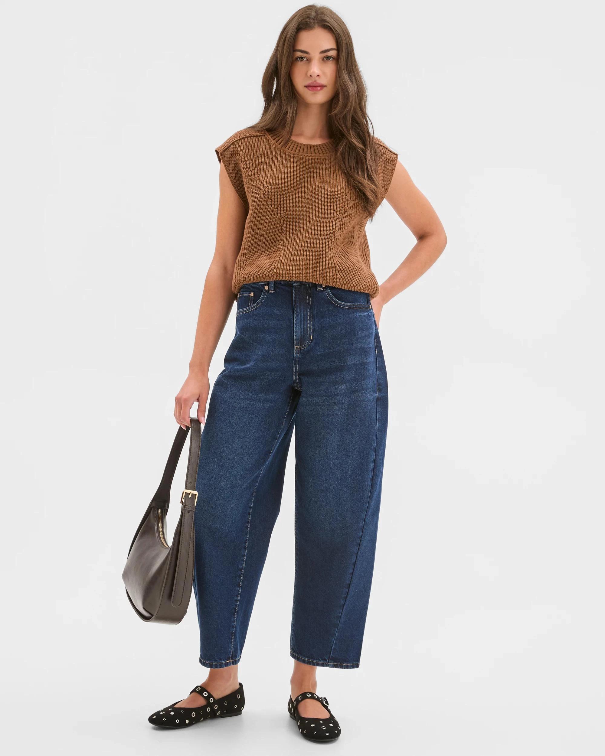 2 Target Petites Petites Australian Cotton Blend Sleeveless Split Hem Vest PARTRIDGE, 2 of 6