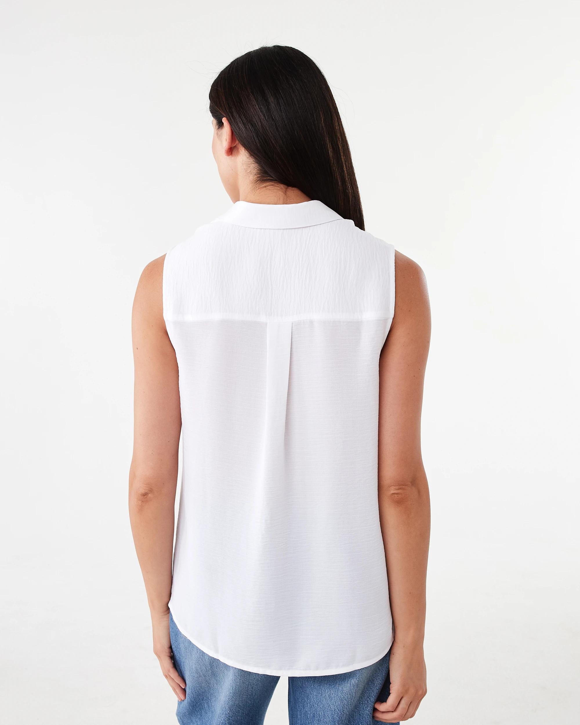 3 Sleeveless Soft Shirt White, 3 of 5