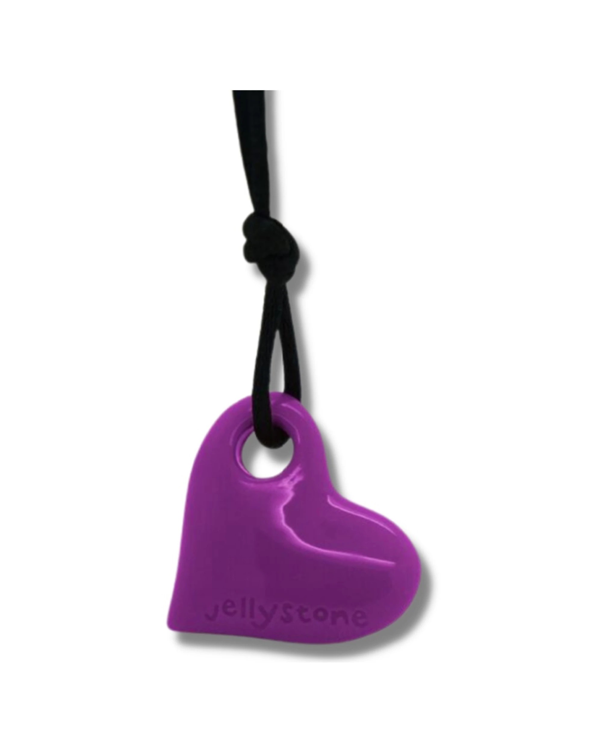 1 Jellystone Designs Kids Heart Sensory Pendant Firm Chew Necklace Grape - Purple, 1 of 1