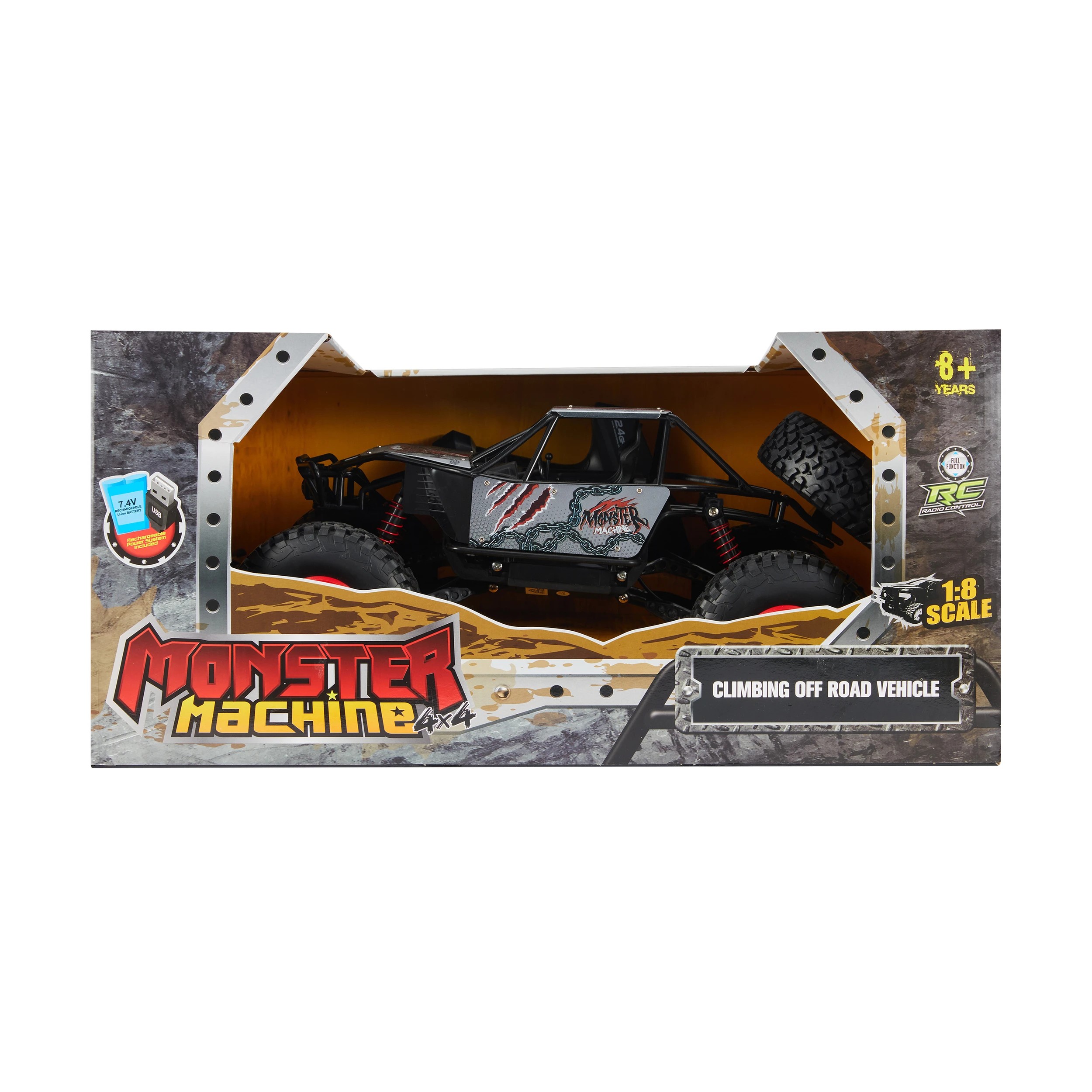 1 1:8 Scale Monster Machine 4x4 RC Climbing Off Road Vehicle, 1 of 8