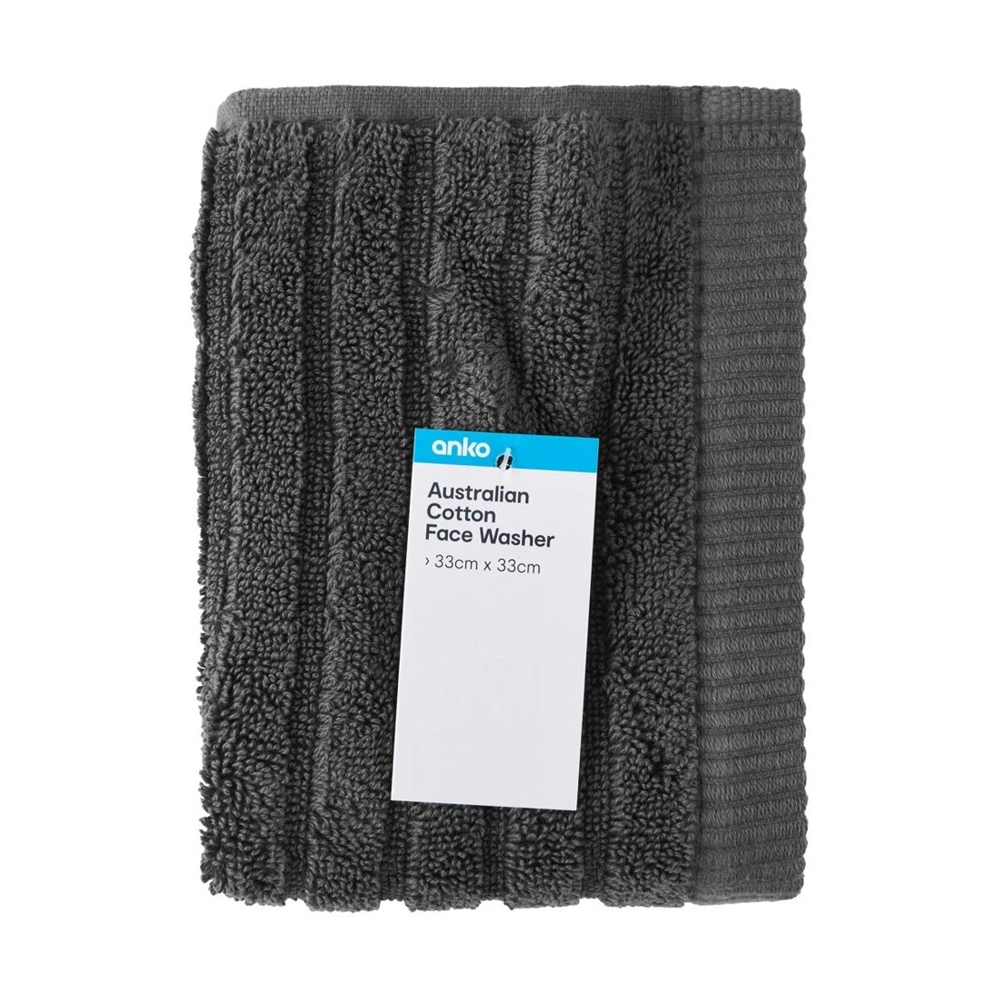 5 Australian Cotton Face Washer - Grey, 5 of 5