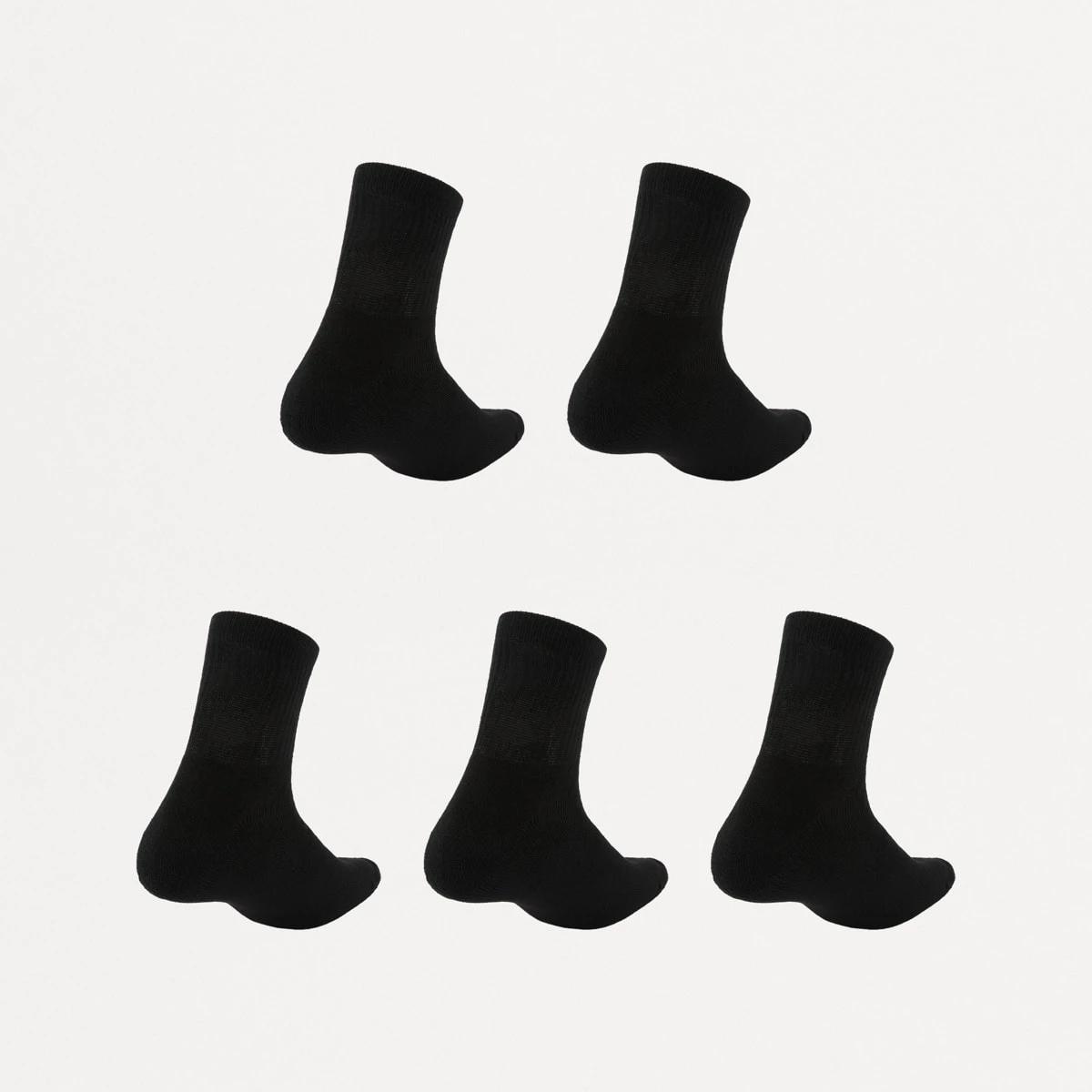 2 5 Pack Quarter Crew Sport Socks BLACK, 2 of 3