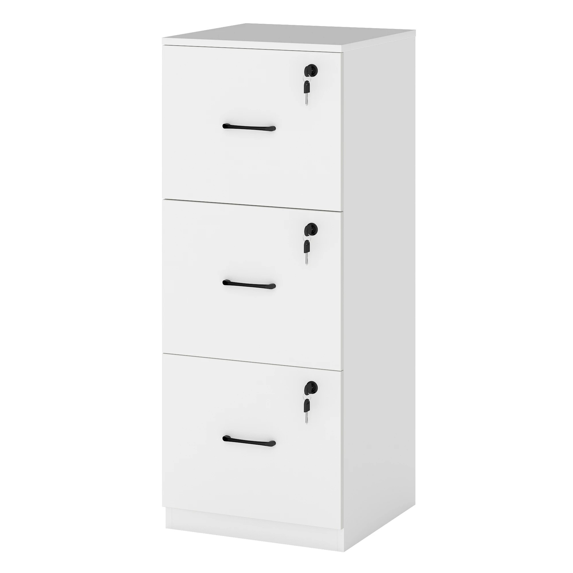 1 Levede File Cabinet 3 Lockable Drawers - White, 1 of 10