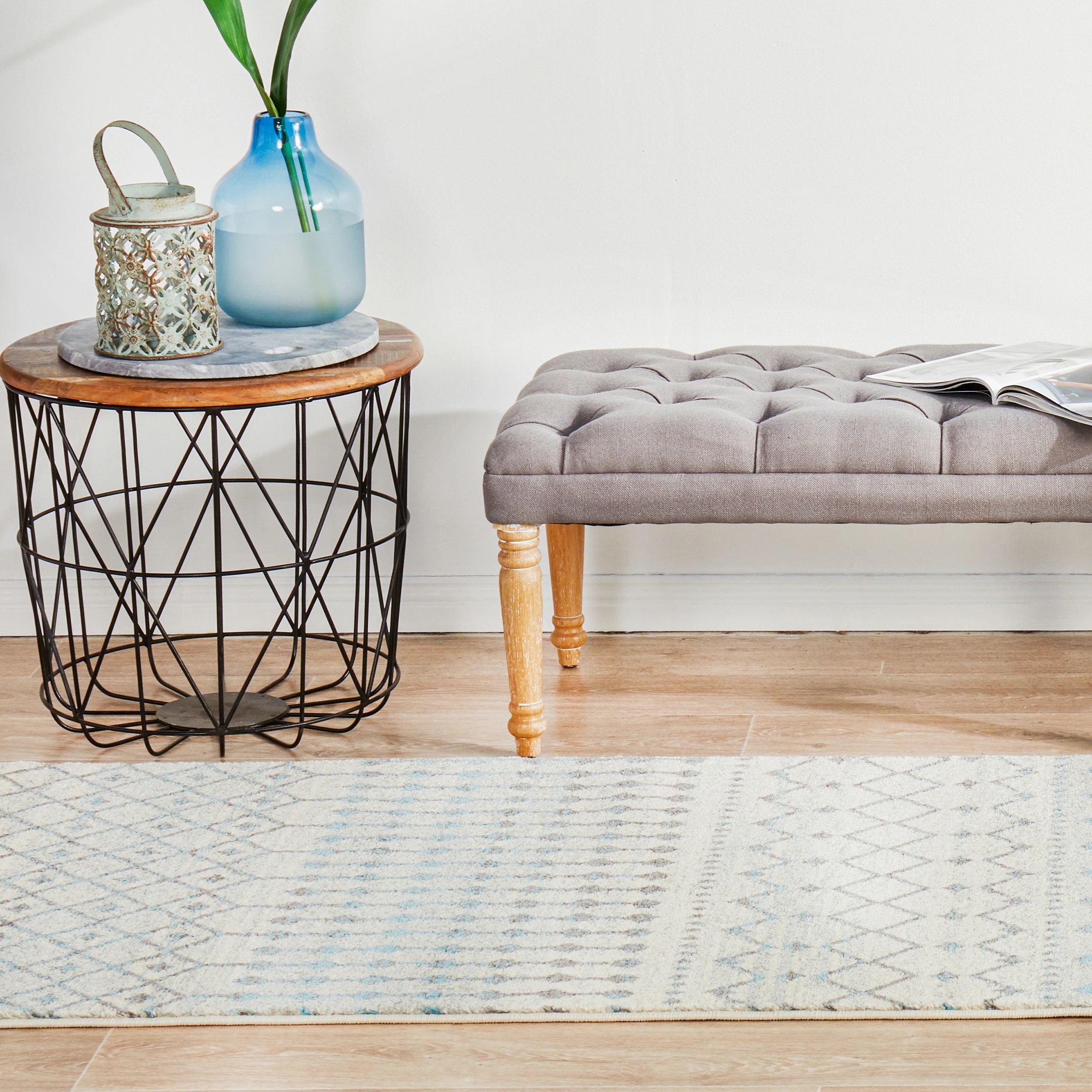 1 Common Ground Rugs Encore 260 Runner 400x80 cm Rug - Silver, 1 of 8