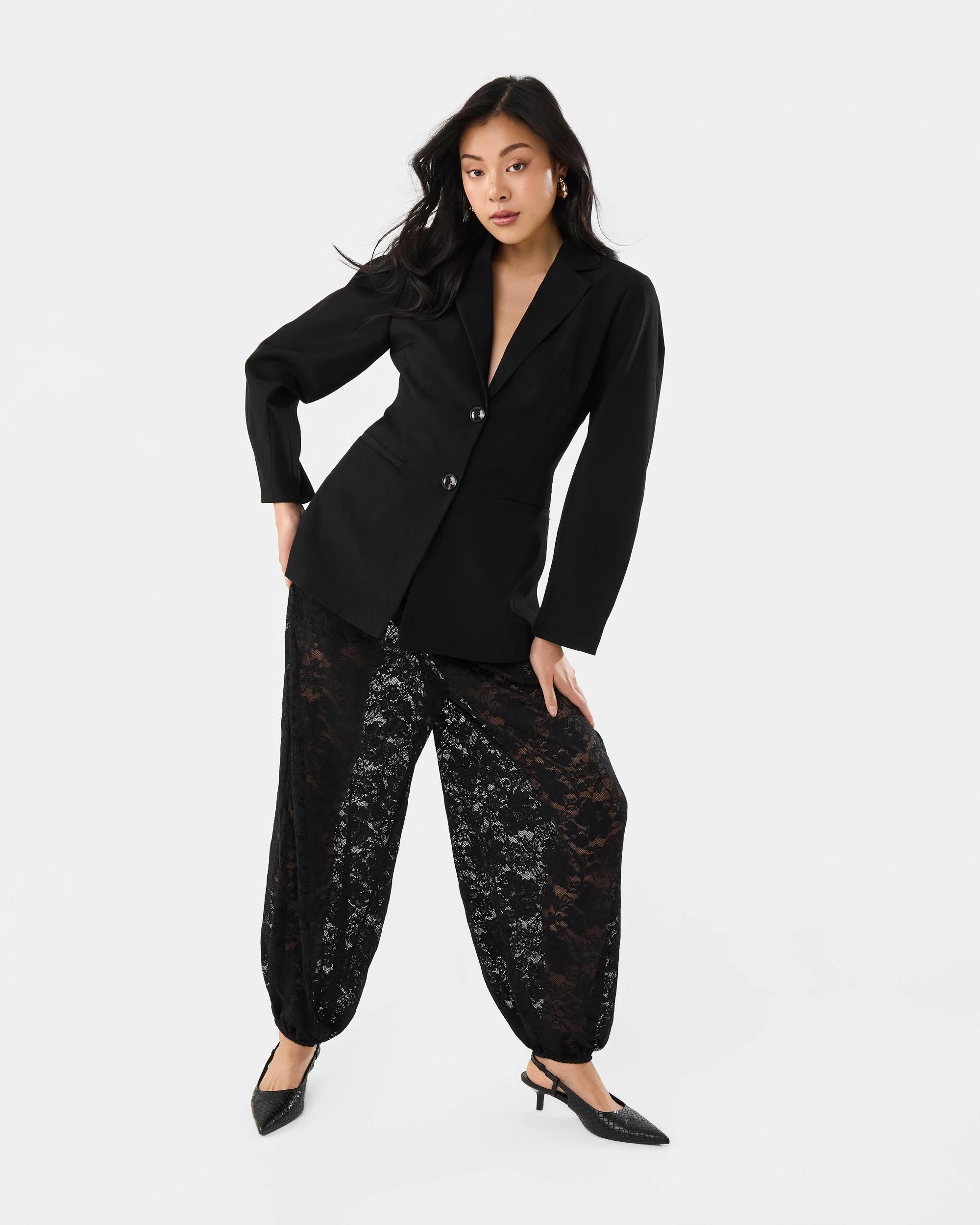 2 Lace Harem Pants Black, 2 of 6