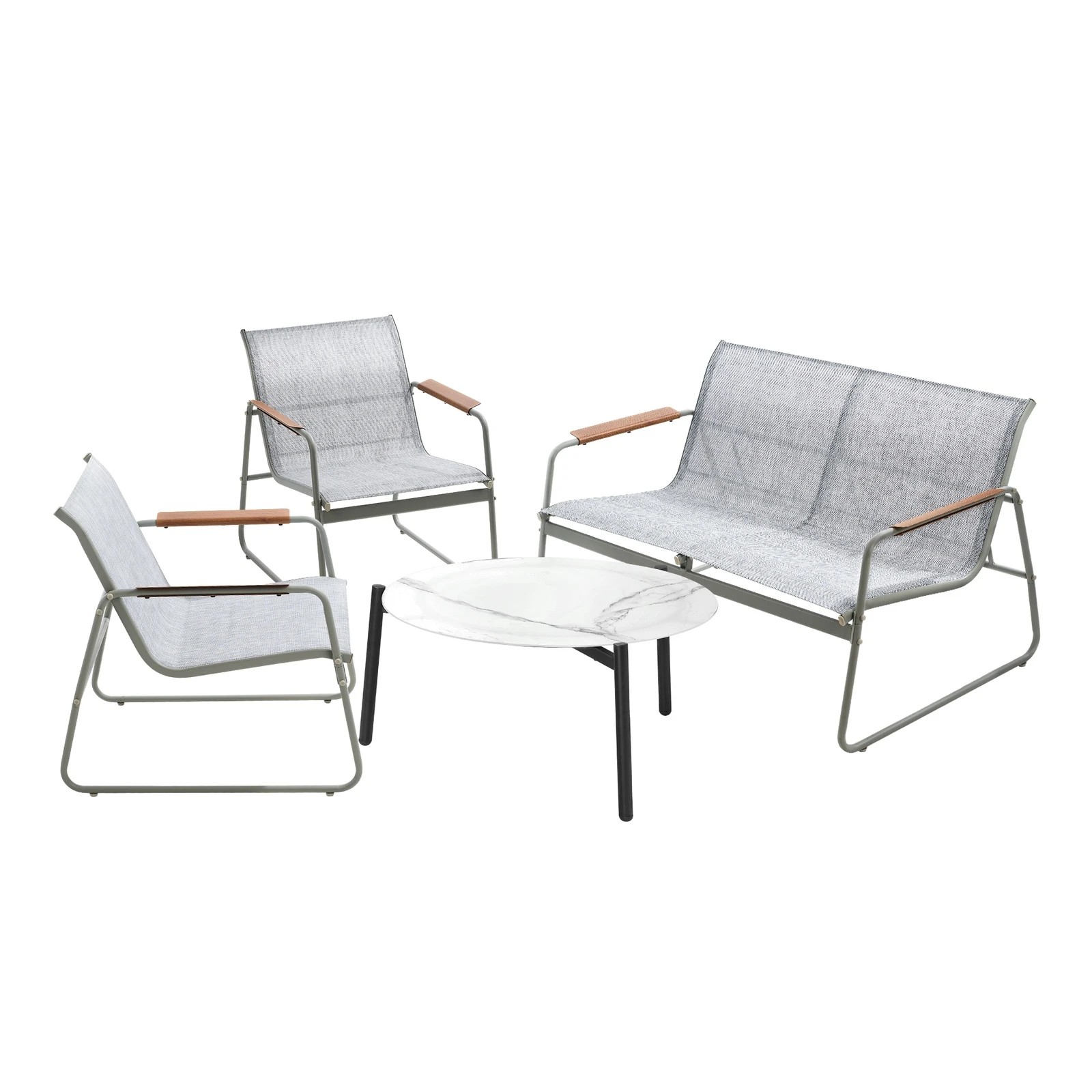 7 Livsip Outdoor Lounge Setting 4 Seater Furniture Patio 70cm Coffee Table Chair - Multi, 7 of 9