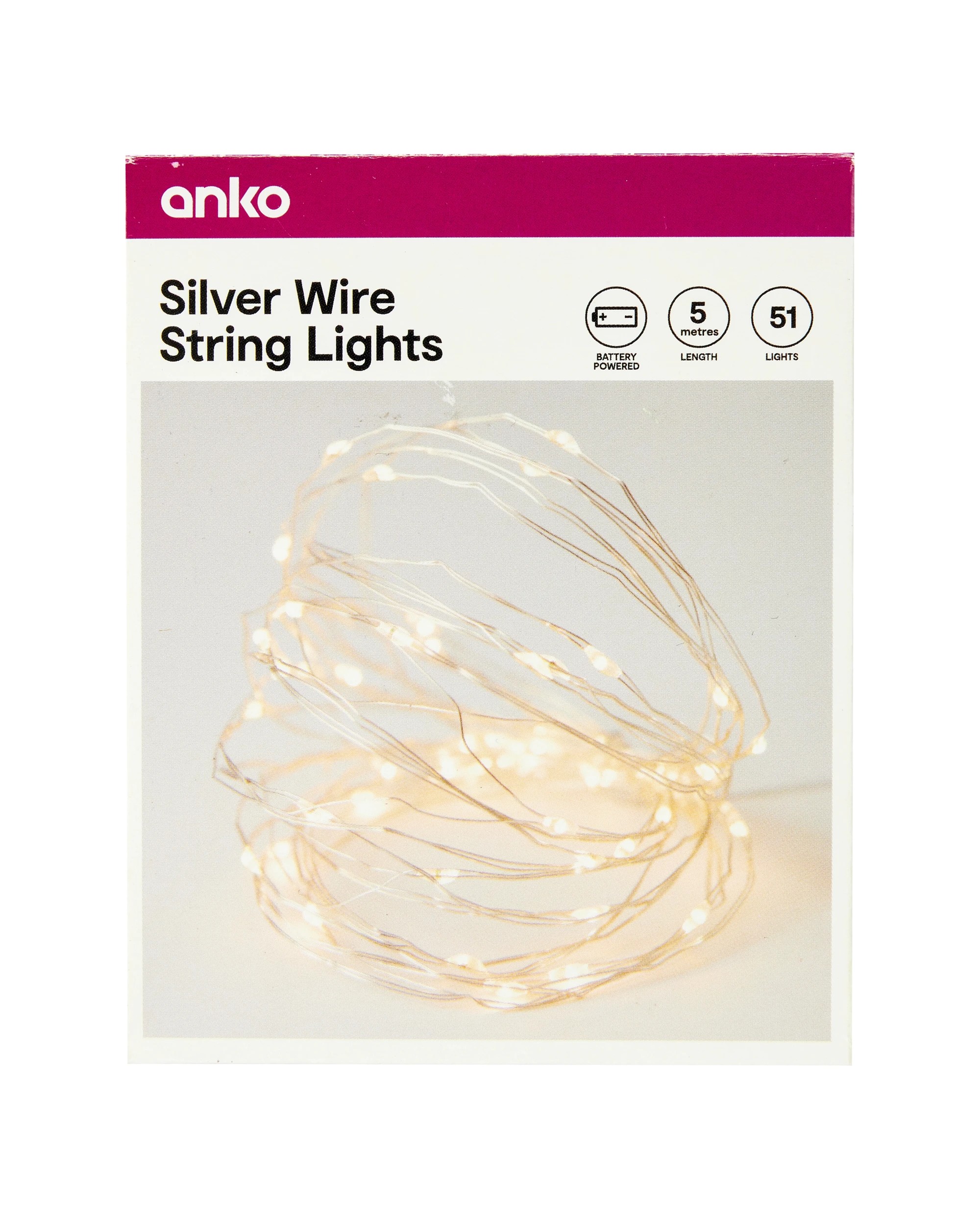 6 51 LED Silver Wire String Lights, 6 of 6