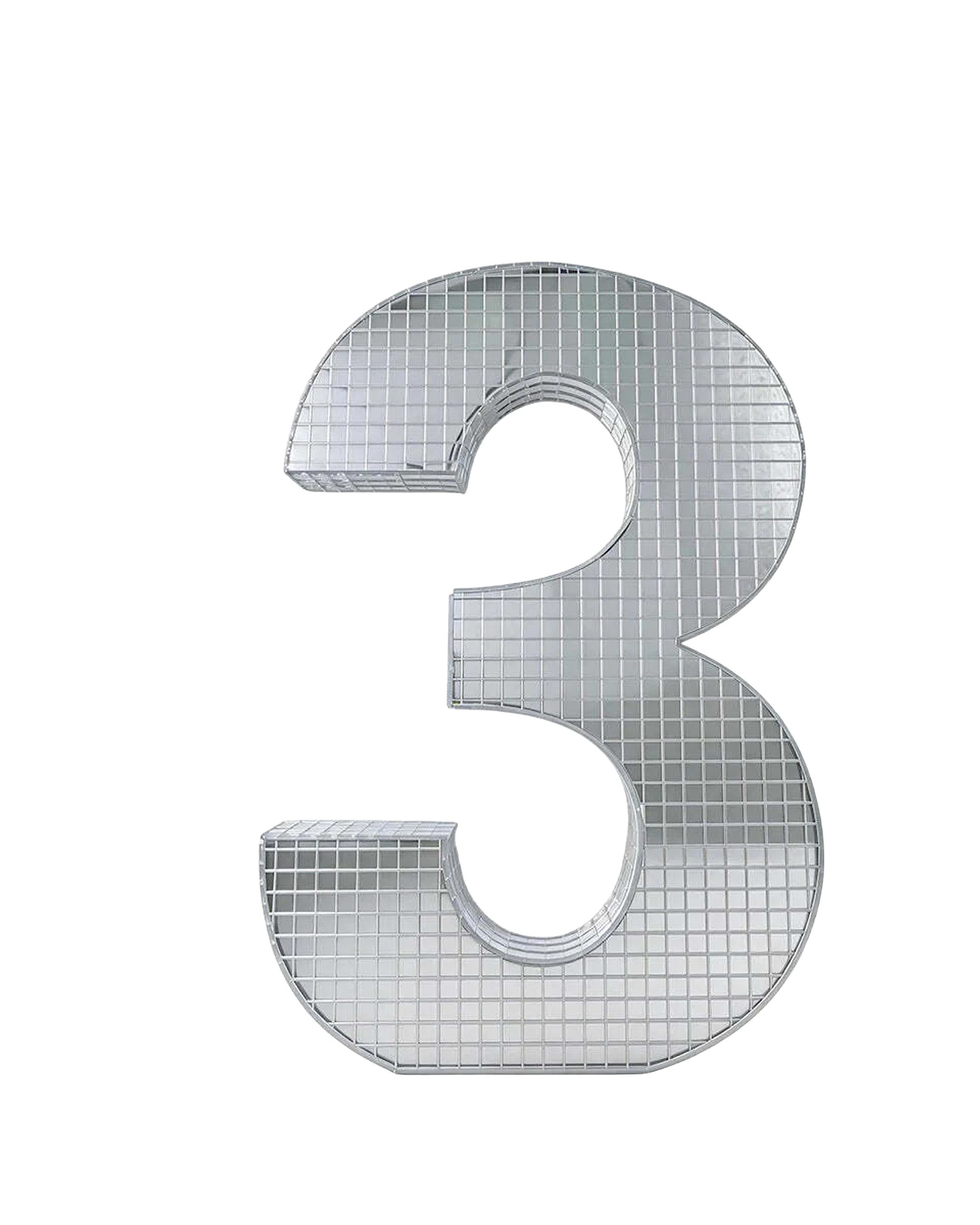 1 Party Maker 20cm Disco Decorative Metallic Style Party Accessory Number 3 - Metallic, 1 of 1
