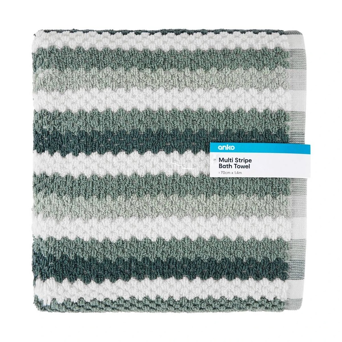 5 Multi Stripe Cotton Bath Towel - Teal, 5 of 6