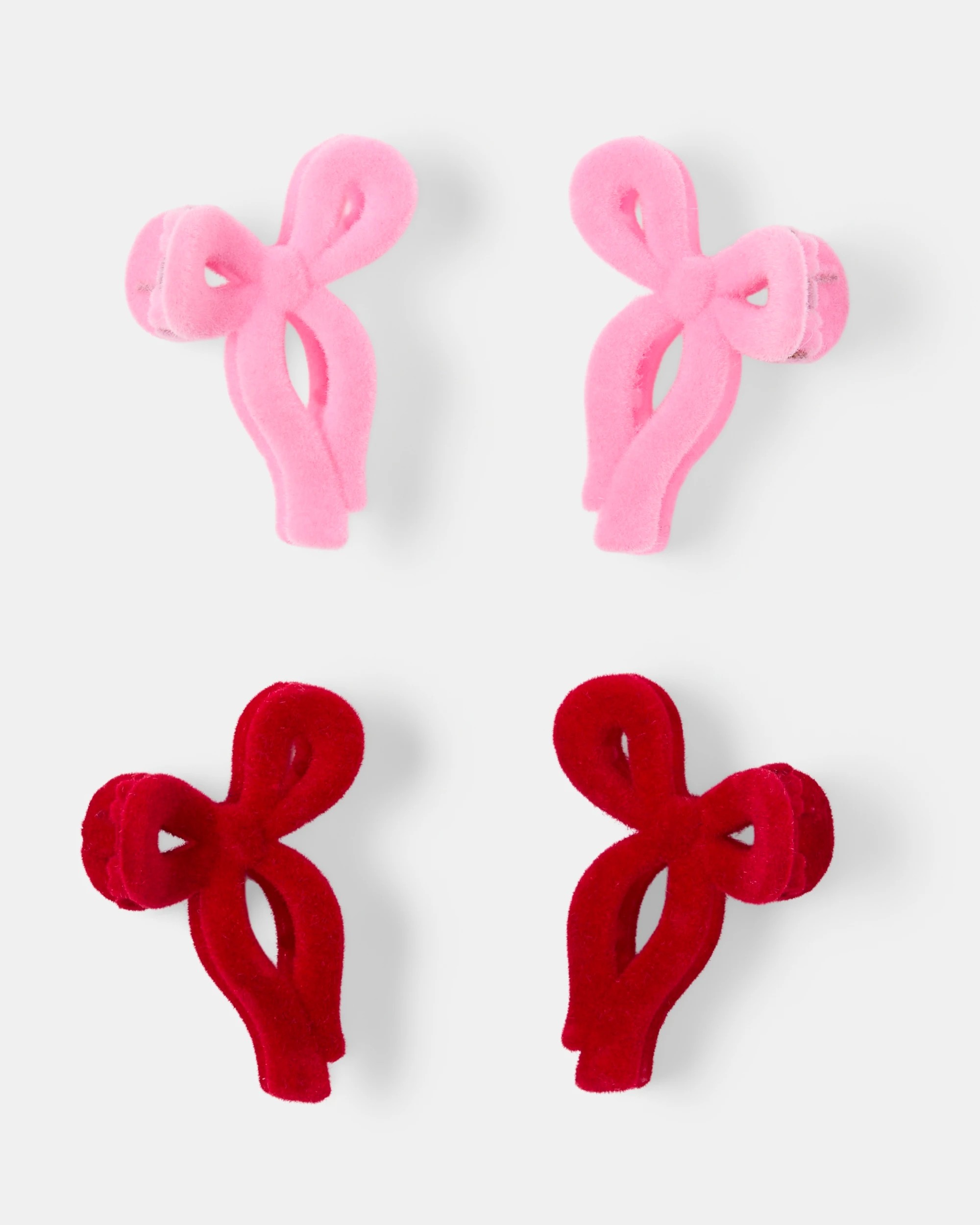 1 4 Pack Christmas Bow Claw Hair Clips - Red and Pink, 1 of 3