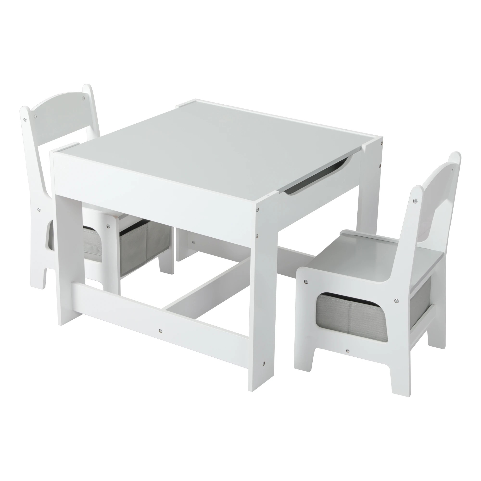 1 Bopeep Kids Table Chairs Set Chalkboard Activity Play Desk Wooden Study Tables, 1 of 7