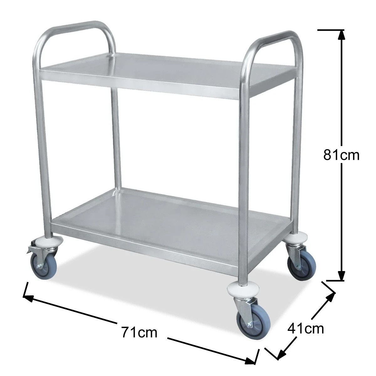 5 Ausway Two layer Stainless Steel Kitchen Storage Trolley, 5 of 8