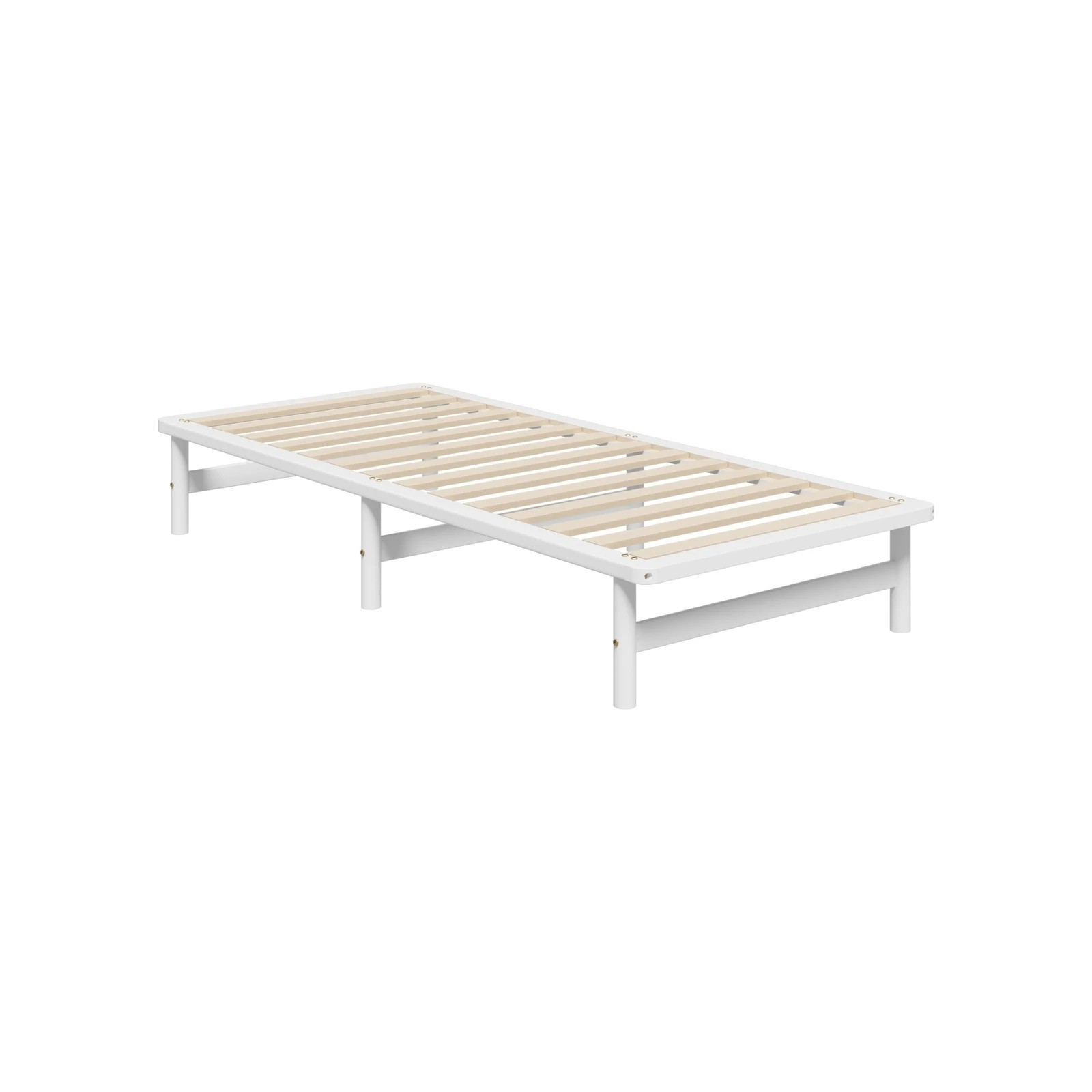 1 Oikiture Wooden Bed Frame Single Beds Base Solid Pine Timber Platform
 - White, 1 of 10