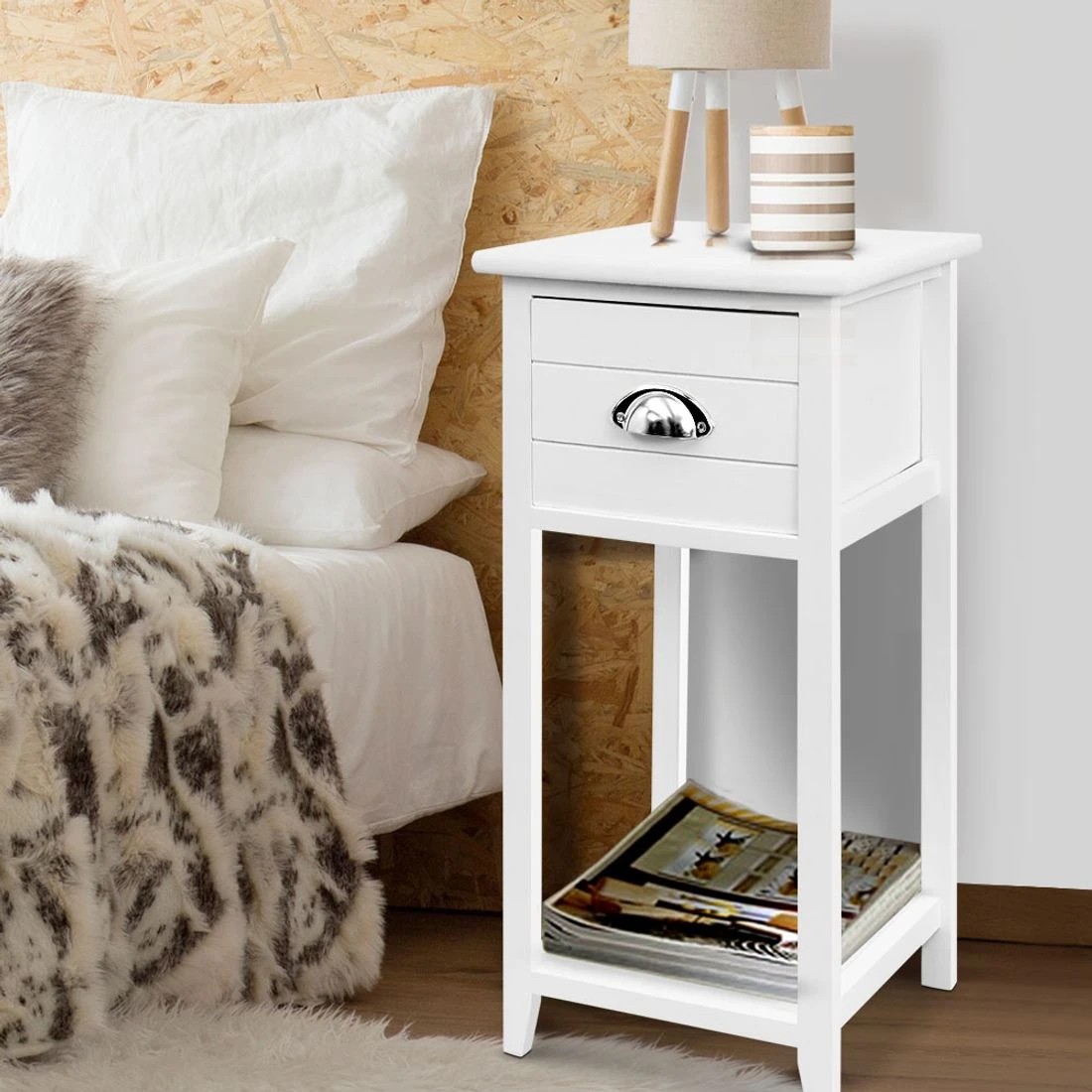 7 Artiss Bedside Table Vintage - White, 7 of 7