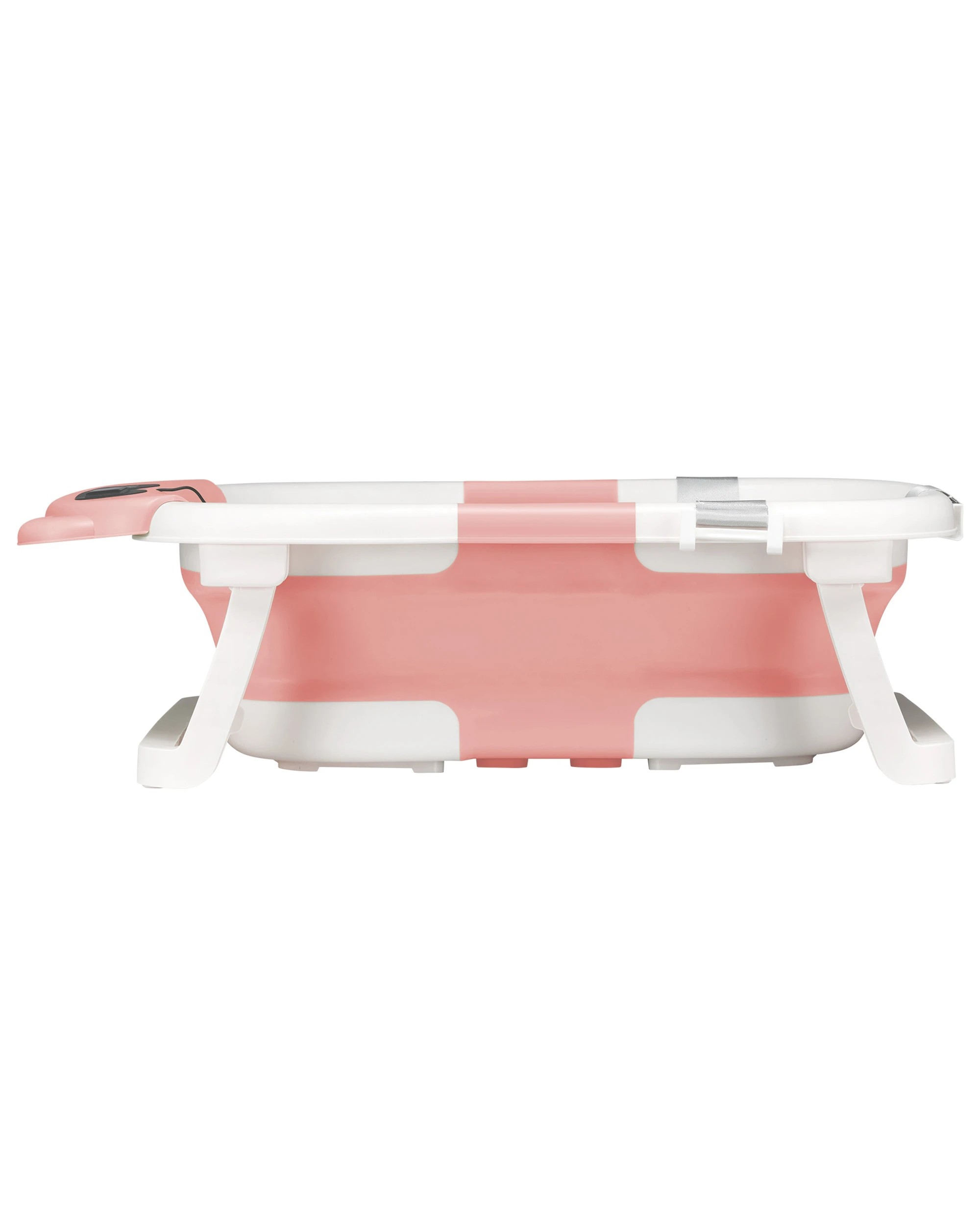 3 Playpals Collapsible Baby Bathtub with Thermometer Travel Newborn Tub Pink, 3 of 9