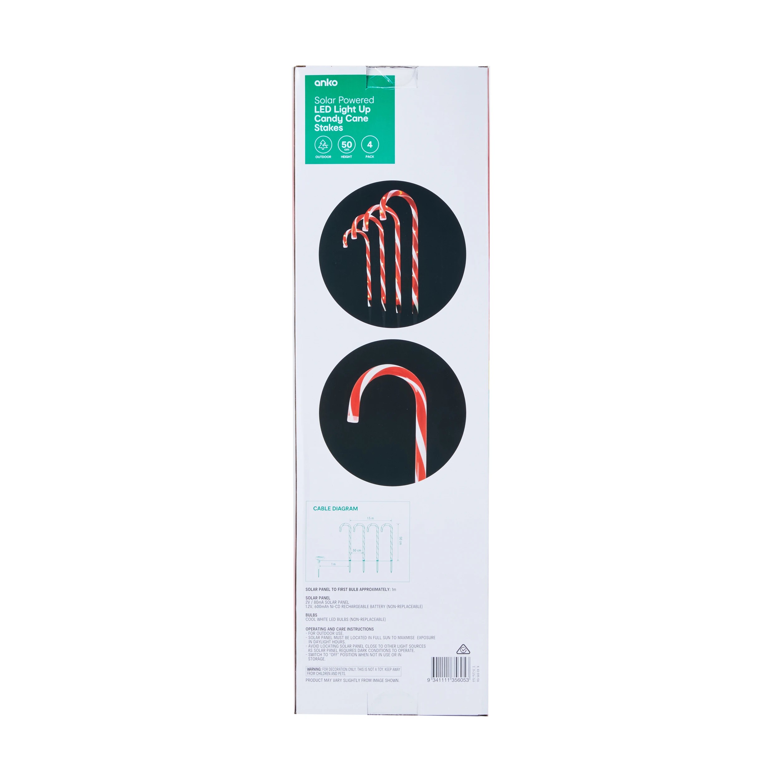 9 4 Pack Solar Powered LED Light Up Candy Cane Stakes, 9 of 9
