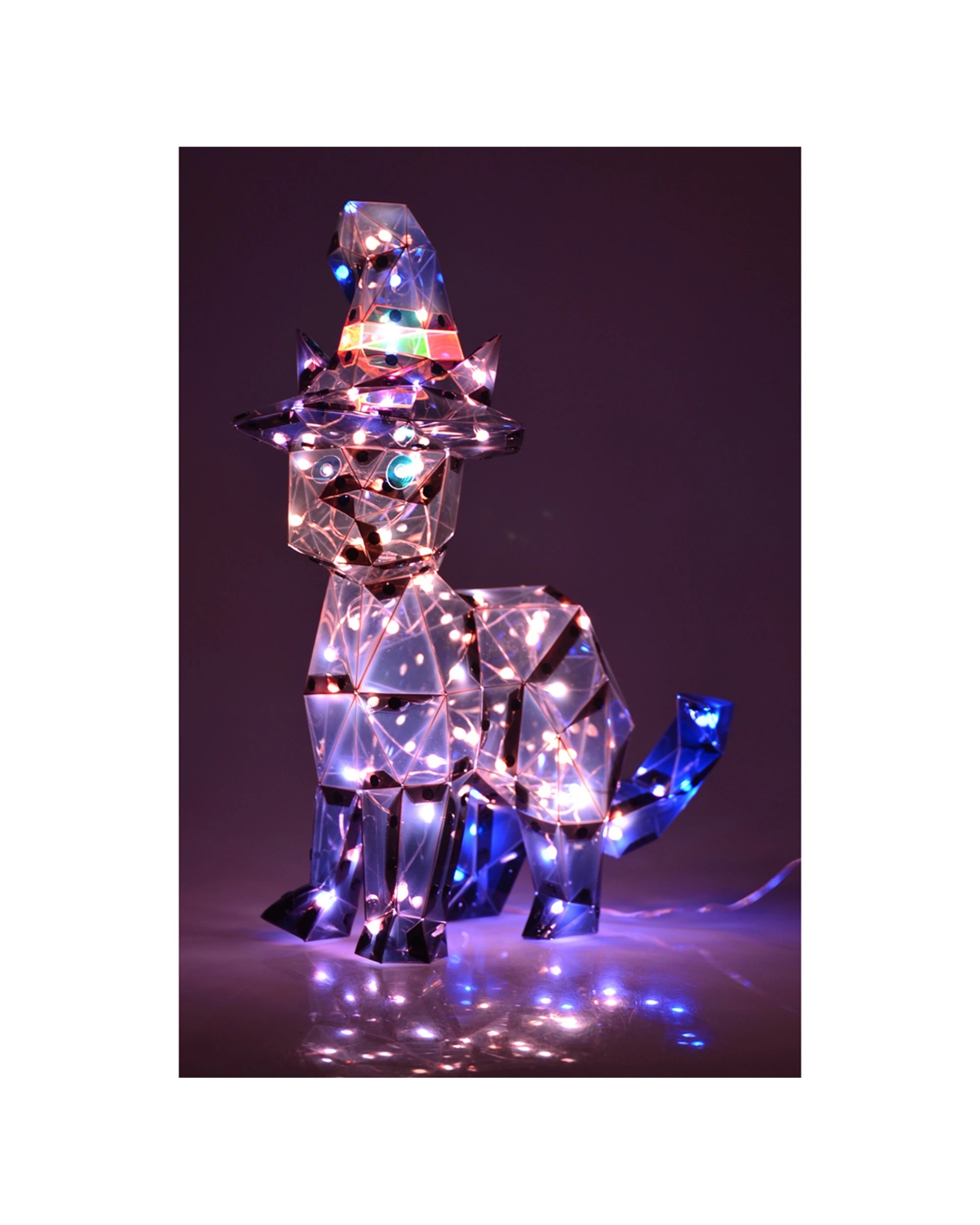 4 Starlightz LED USB Acrylic Cat Home Decor 40x35cm - Black, 4 of 4