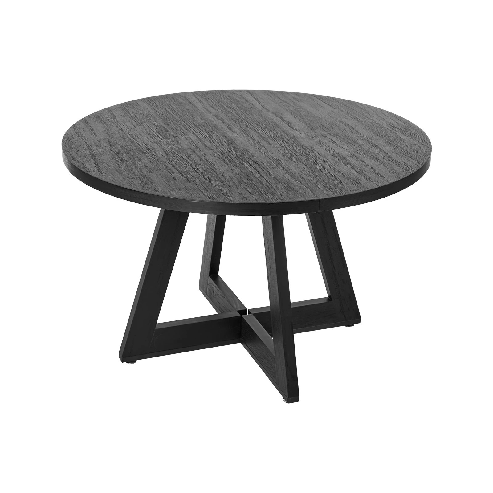 Oikiture 120cm Round Dining Table Wooden Kitchen Furniture Black - Kmart