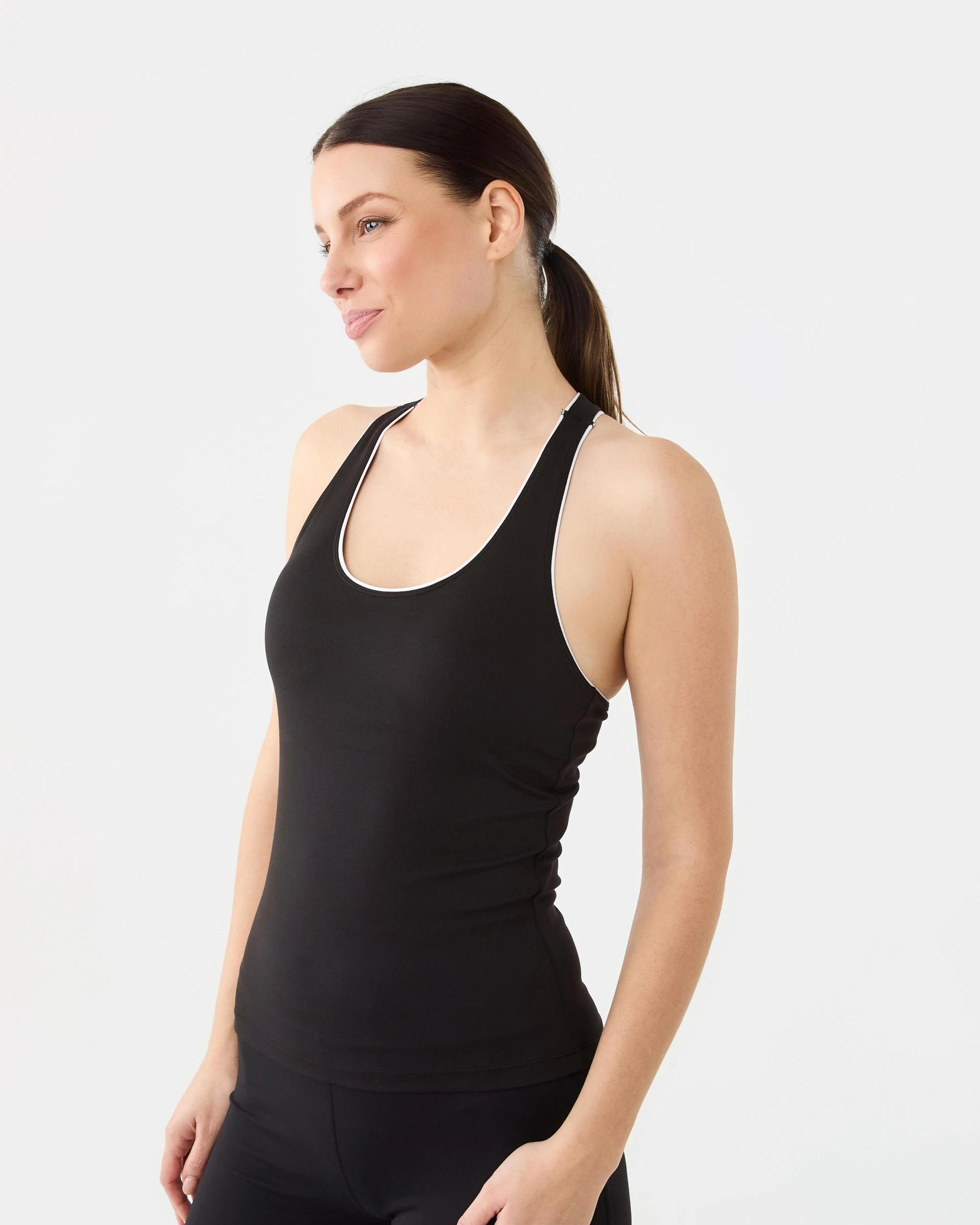 2 Active Womens Cloudform Piped Tank Black, 2 of 6