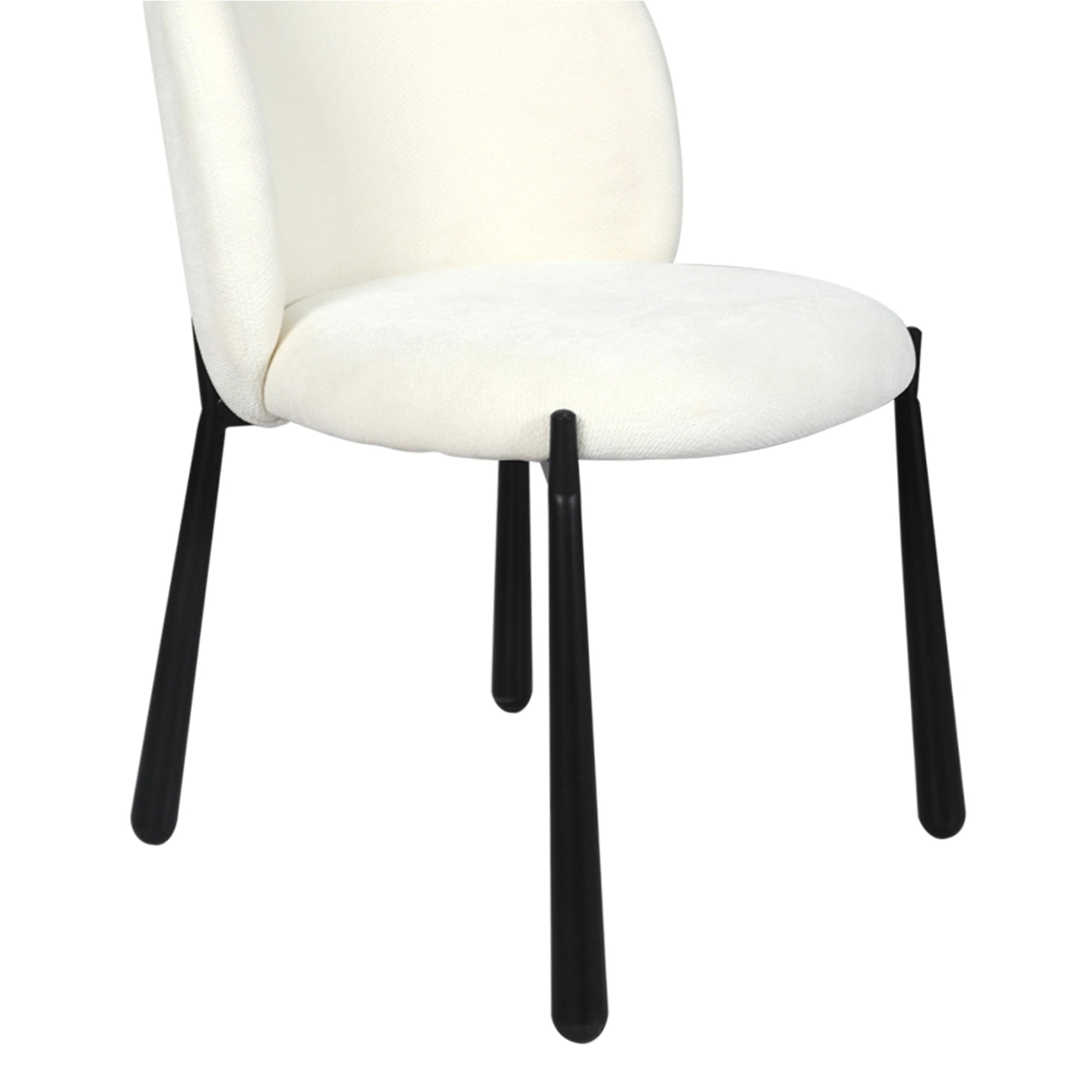 6 Levede 2x Sherpa Dining Chairs Thick Cushioned Upholstered Seat Metal Legs - White, 6 of 9