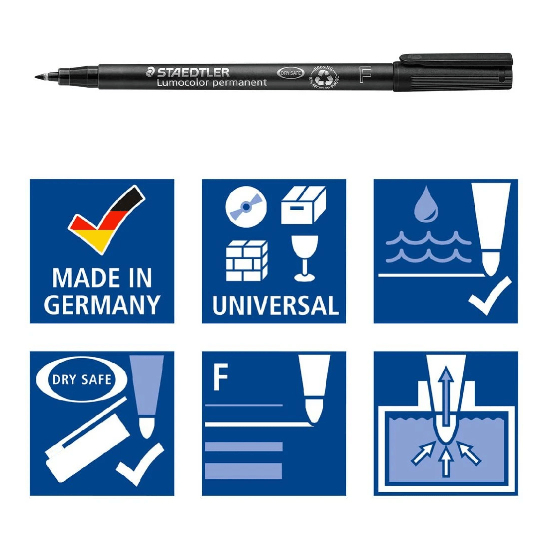 5 Staedtler Lumocolor 318 Permanent Marker Black, 5 of 5