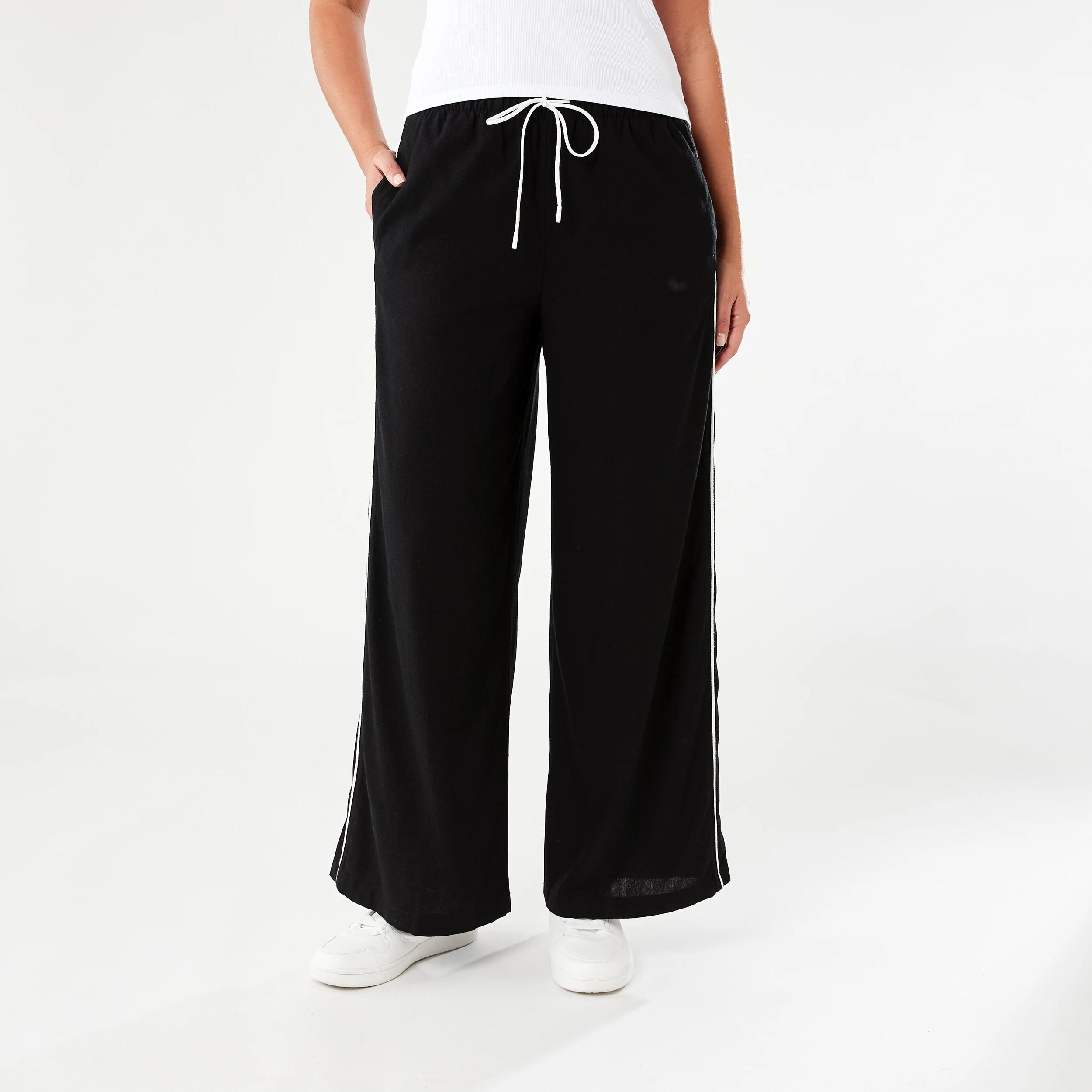 1 Wide Side Stripe Pants BLACK, 1 of 6