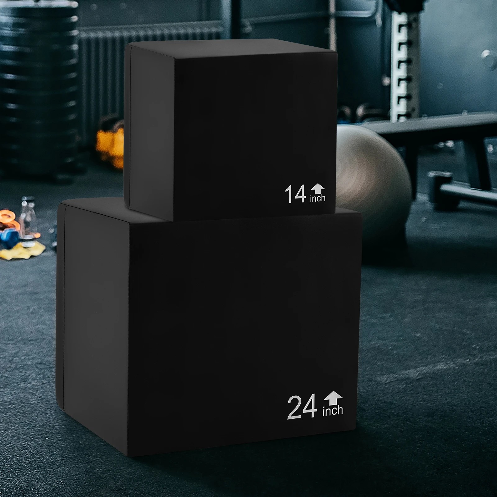 2 Costway 3-in-1 Foam Plyo Jump Box Jumping Training Box w/3 Heights & PU Cover - Black, 2 of 2