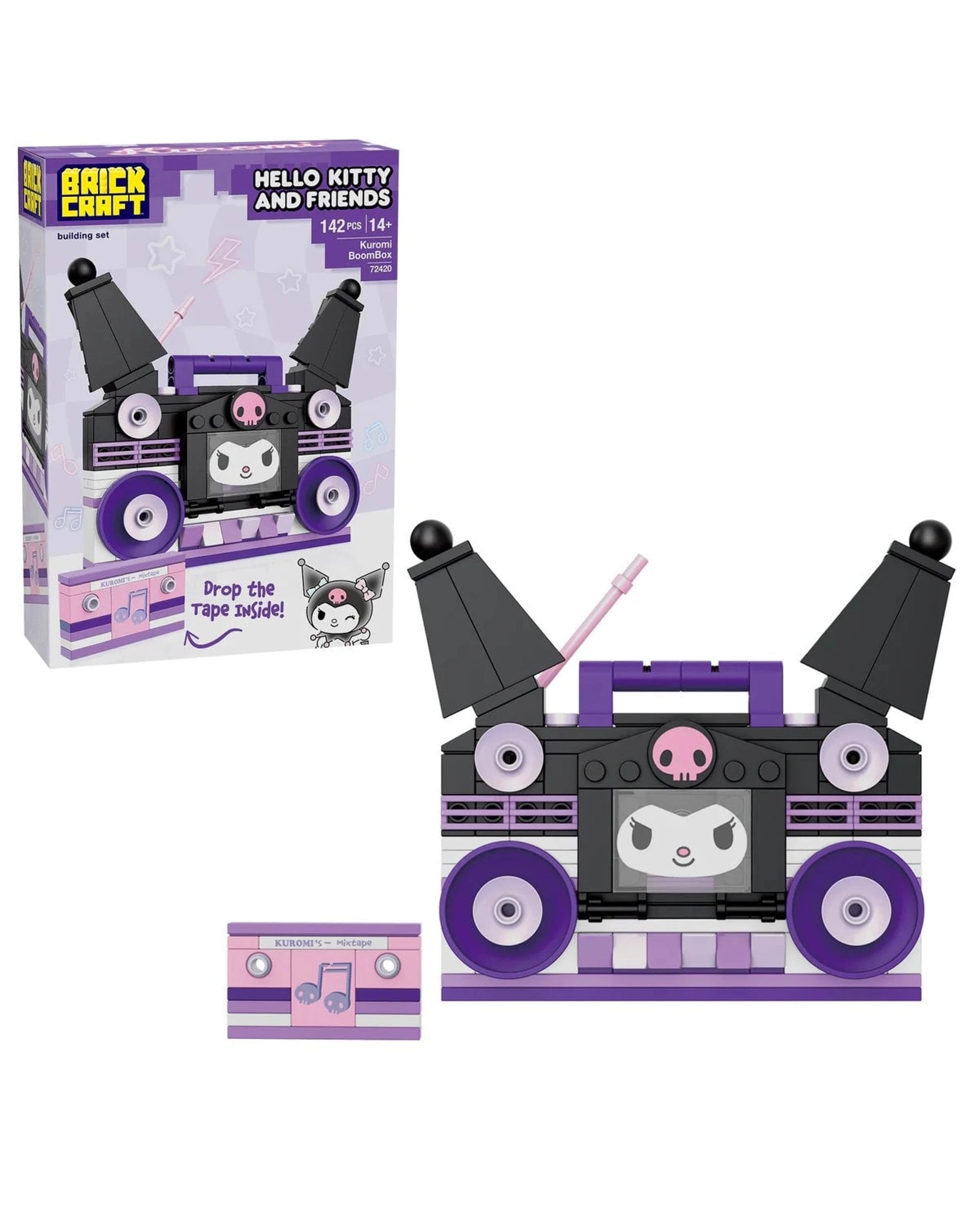 1 Brickcraft Hello Kitty and Friends Kuromi BoomBox Building Set 142 Pieces - Purple, 1 of 7