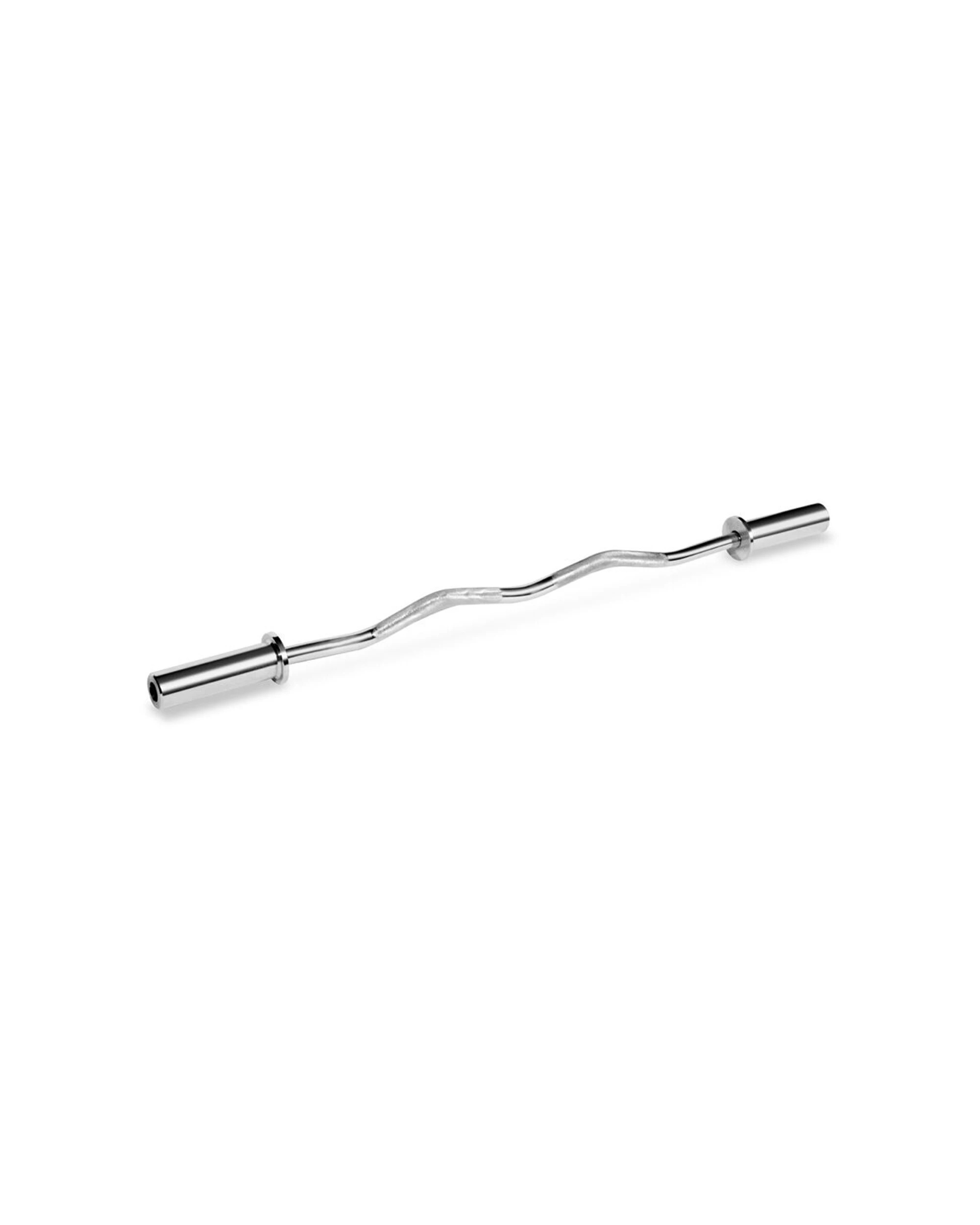 1 BODYWORX Olympic Curl Bar V2 47in Heavy Duty Steel 50mm Bar Ends 80kg Capacity - Silver, 1 of 3