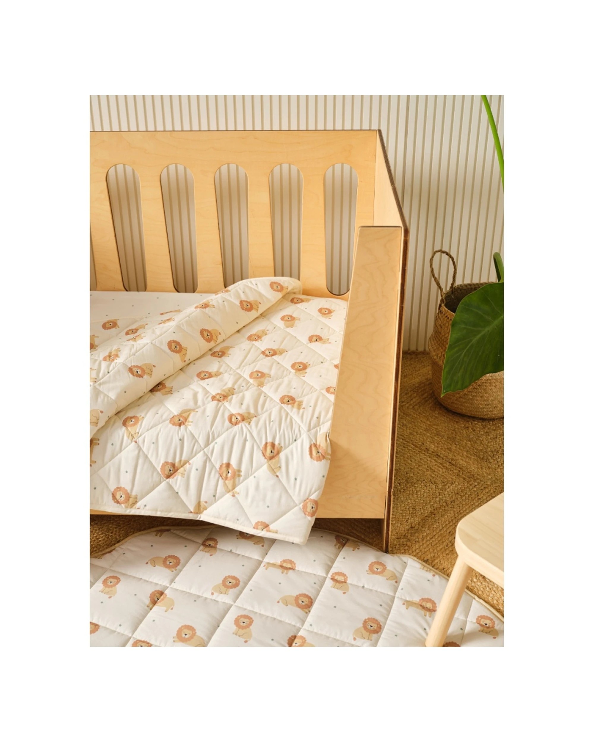 5 Linen House Kids Cat Nap Cot Coverlet Soft Quilted Cotton Nursery Bedding - White, 5 of 5