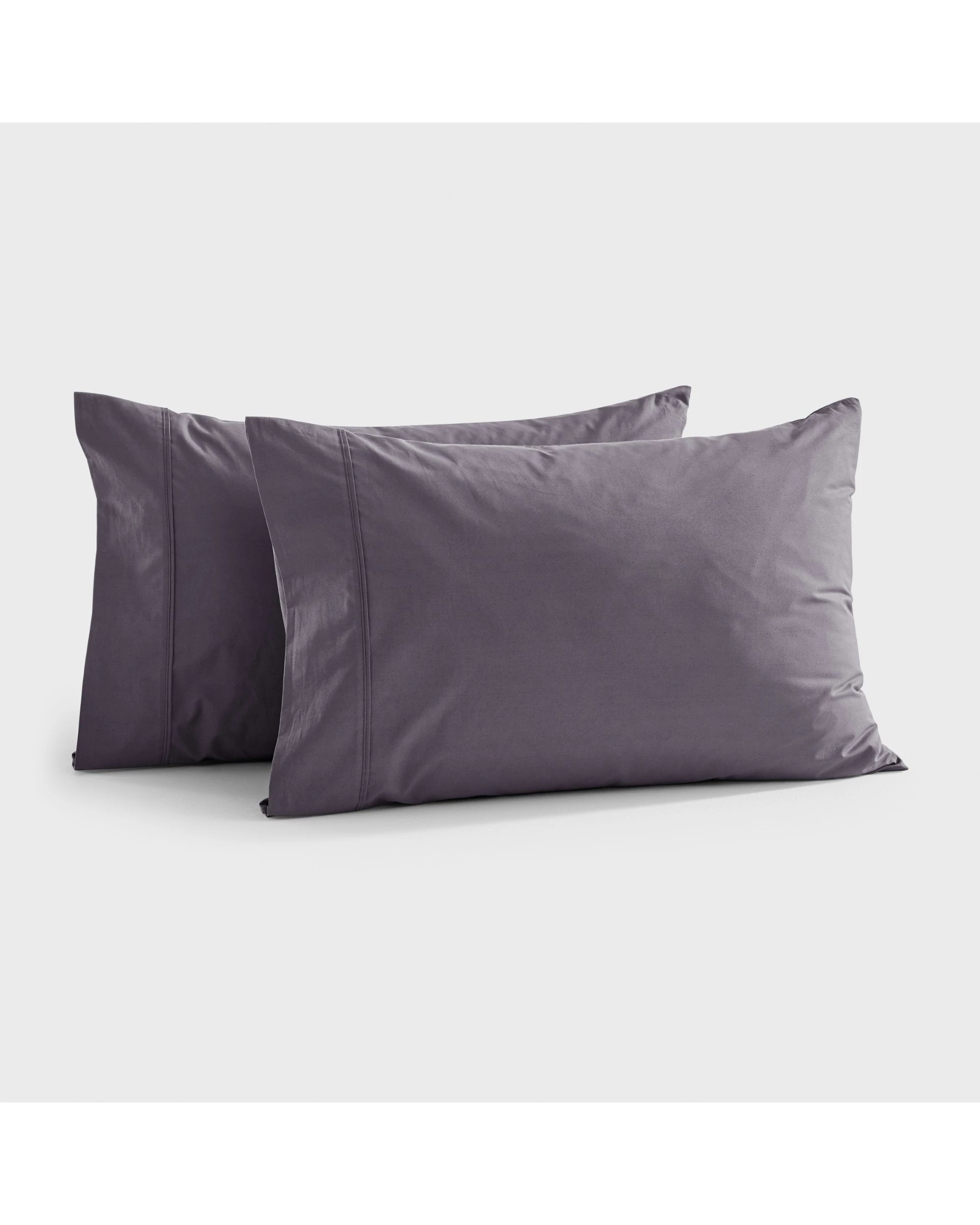 1 Dreamaker 300TC Cotton Percale Pillowcase Twin Pack - Charcoal, 1 of 5