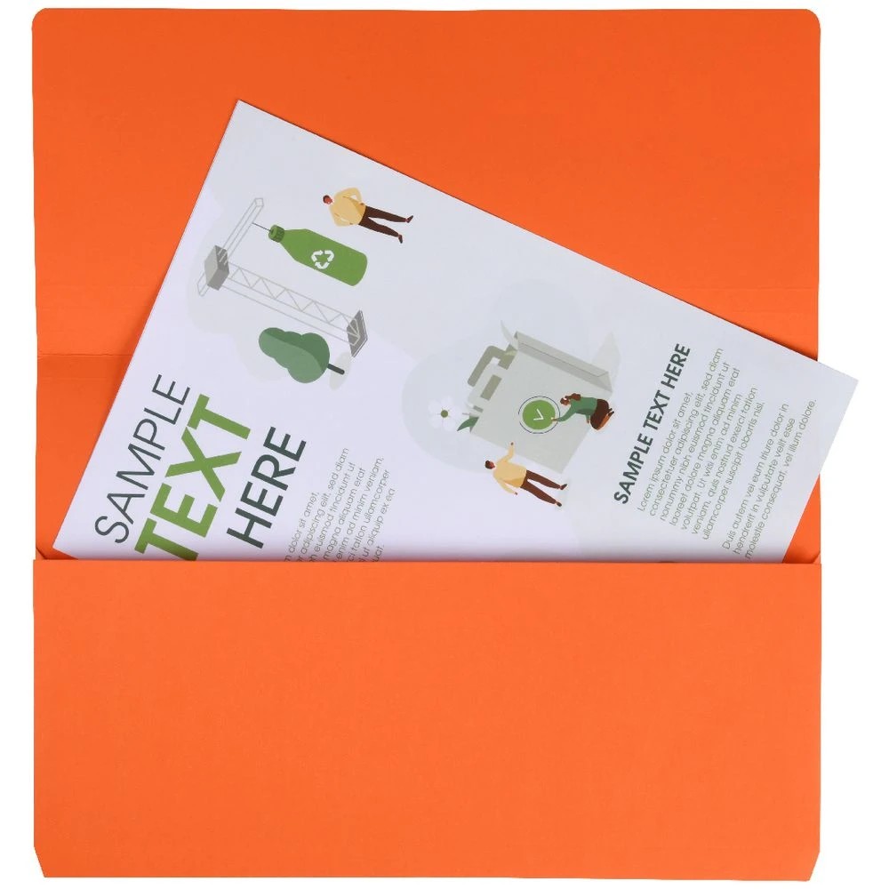 2 J.Burrows Foolscap Document Wallet Orange 10 Pack, 2 of 4