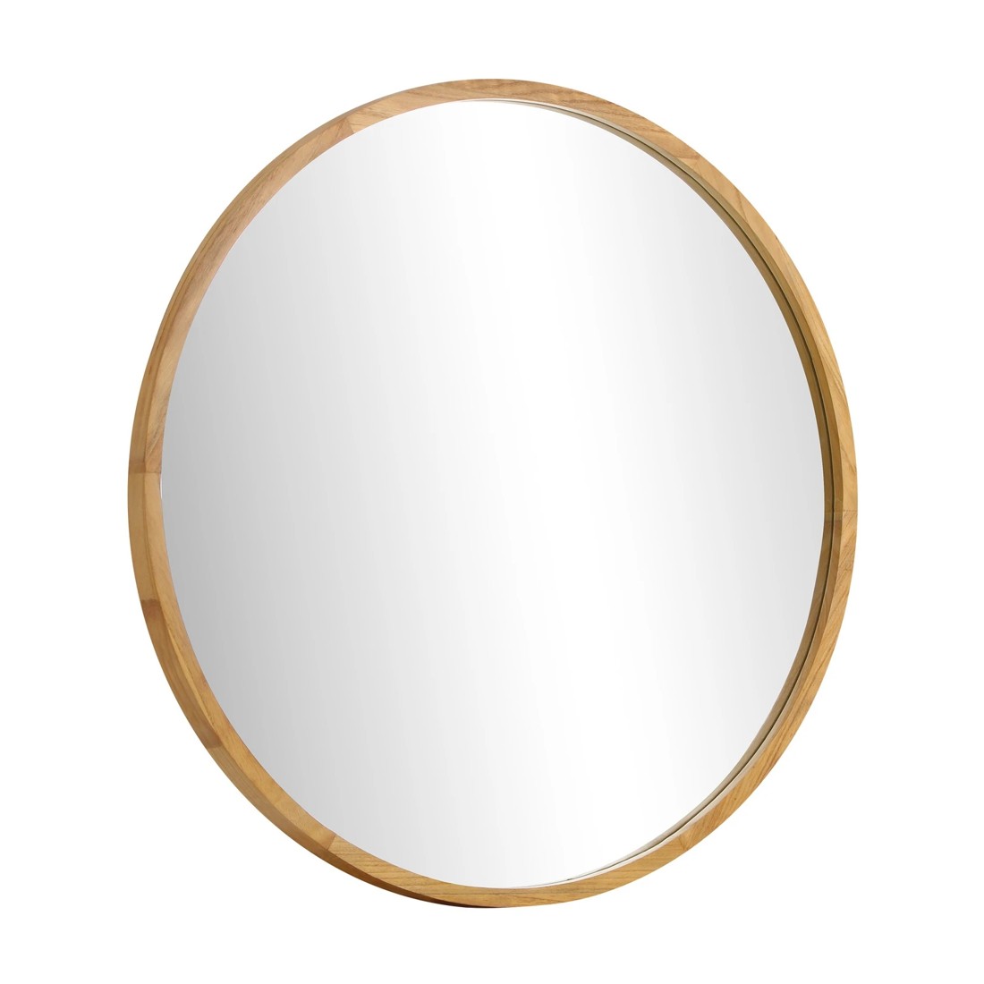 8 Oikiture 60cm Wall Mirrors Round Makeup Mirror Home Decor Wooden Dining Room
 - Natural, 8 of 9