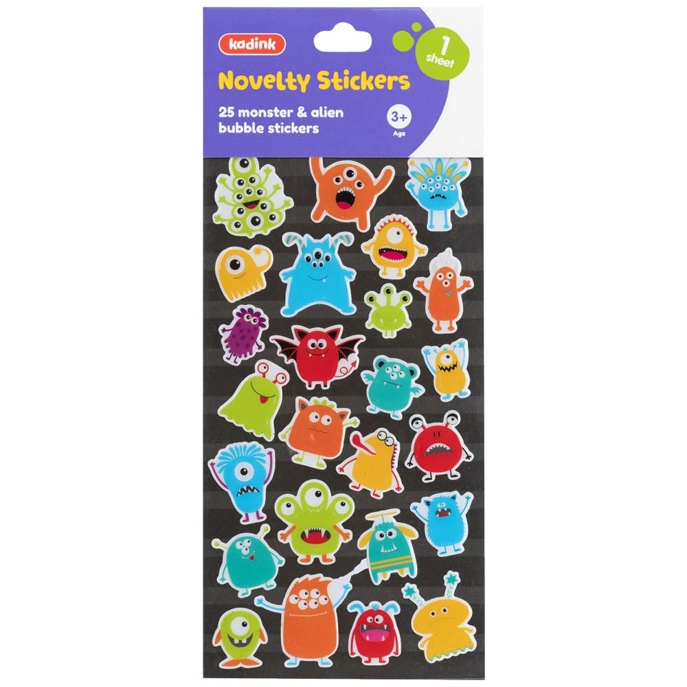 1 Kadink Bubble Sticker Sheet Monsters & Aliens Design, 1 of 1