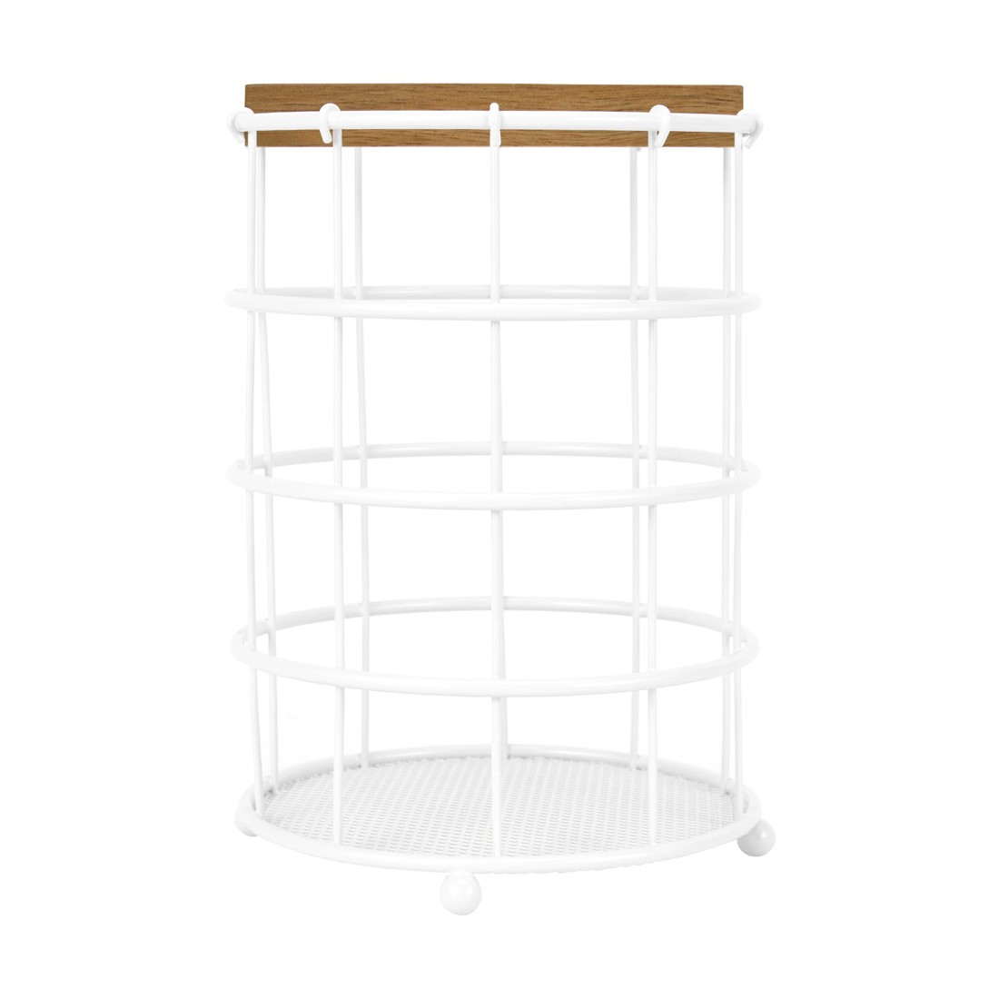 5 Off White and Acacia Utensil Holder, 5 of 6