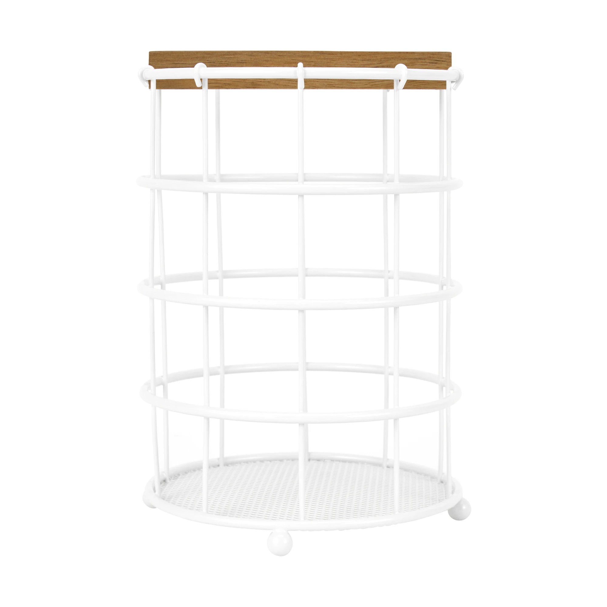 5 Off White and Acacia Utensil Holder, 5 of 6