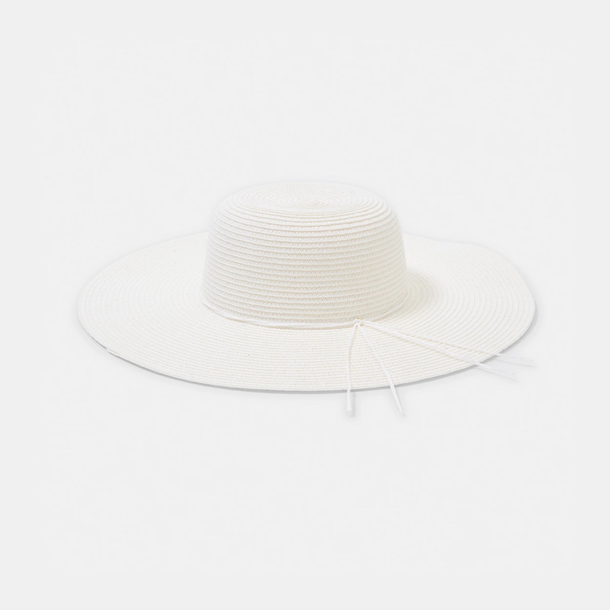 1 Basic Wide Brim Hat White, 1 of 3