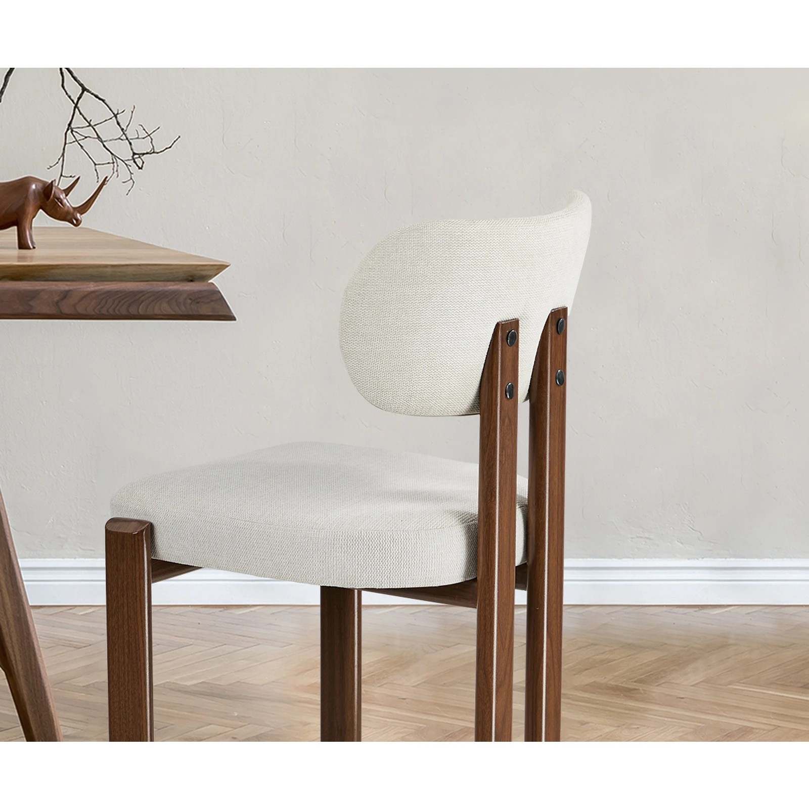 5 Oikiture Set of 6 Dining Chairs Linen Fabric Kitchen Padded Seat - Multi, 5 of 9