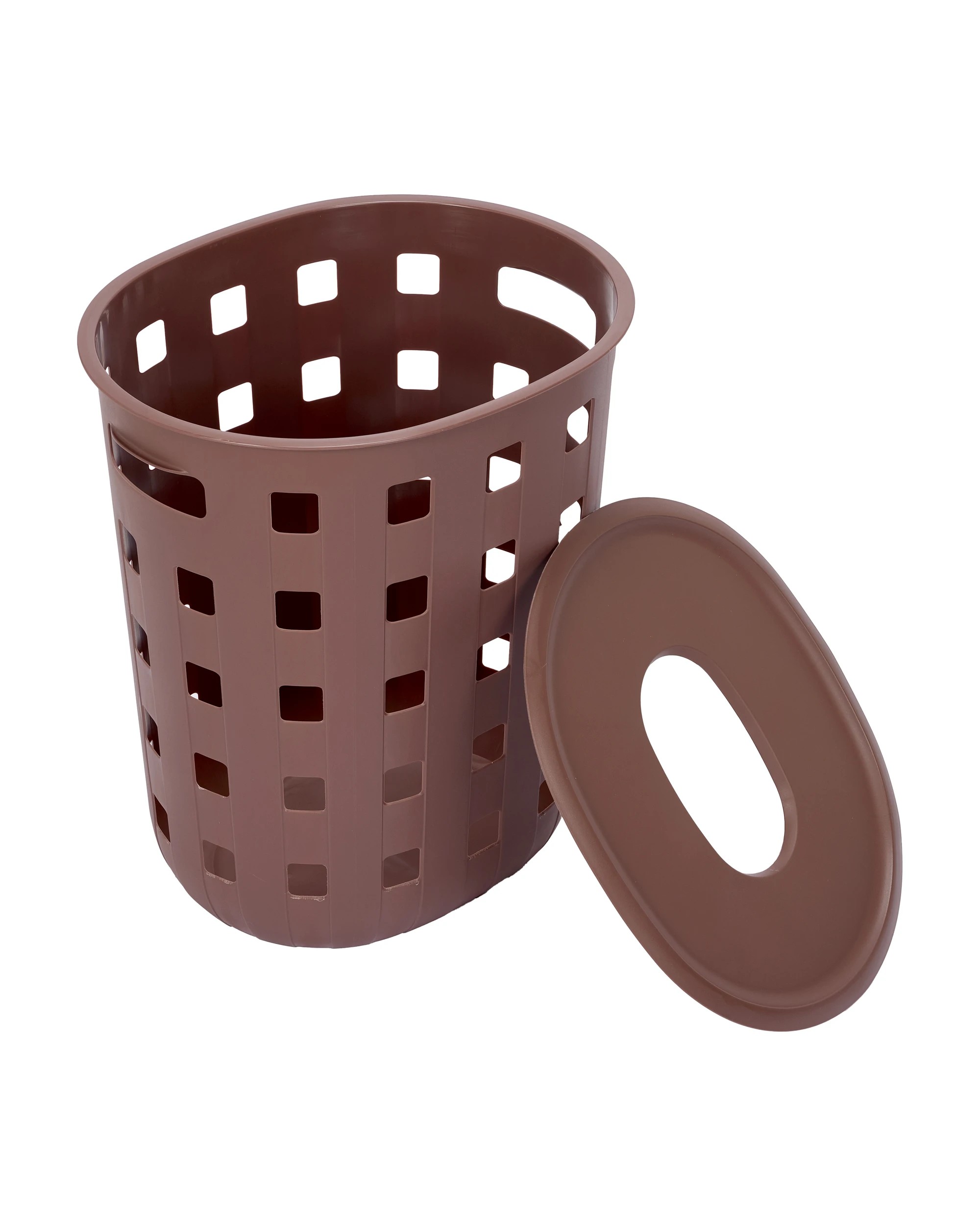 2 80L Trellis Laundry Hamper - Chocolate, 2 of 6