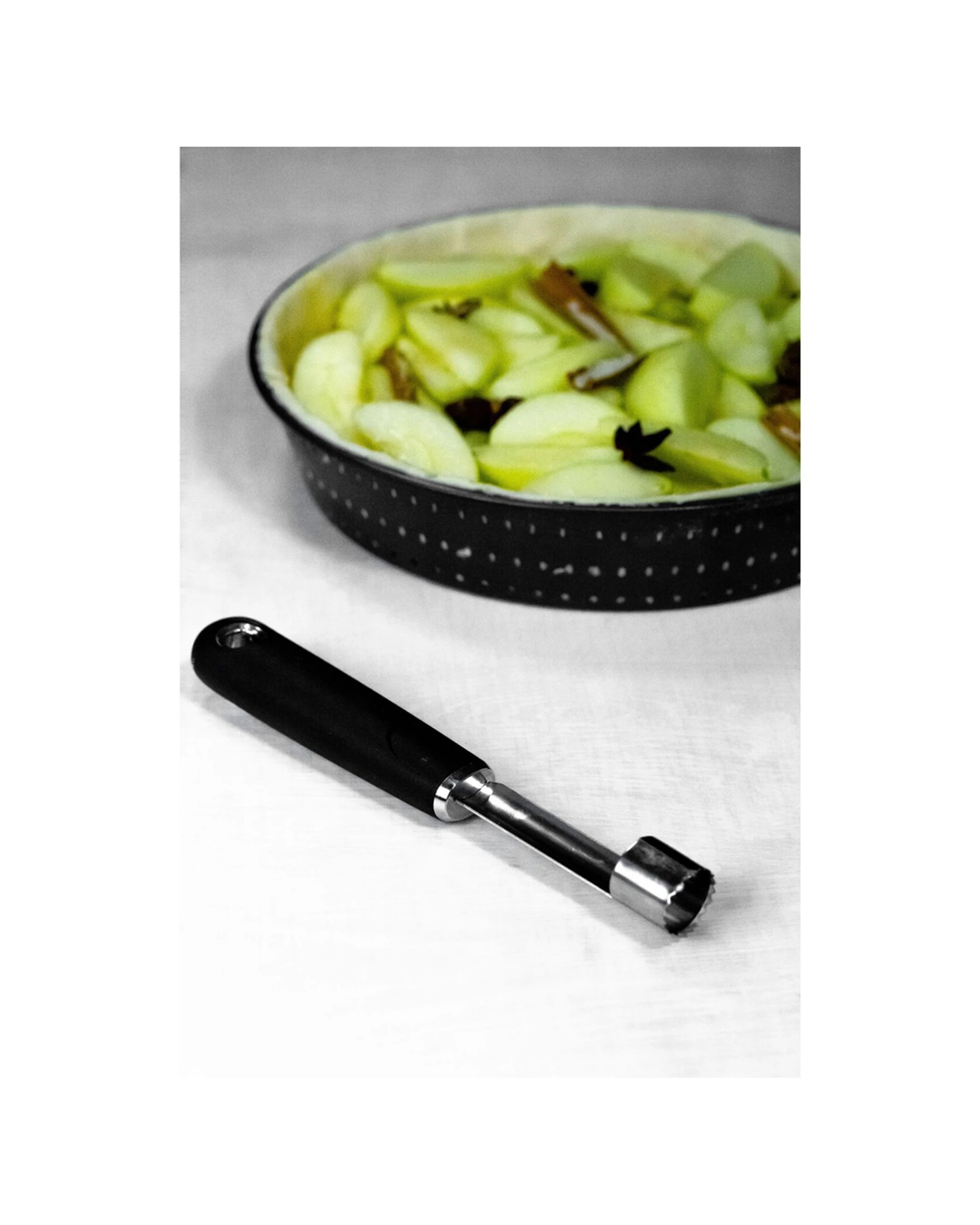 5 MasterCraft 4PK Soft Grip Nylon Stainless Steel Apple Corer Pitter - Black, 5 of 5
