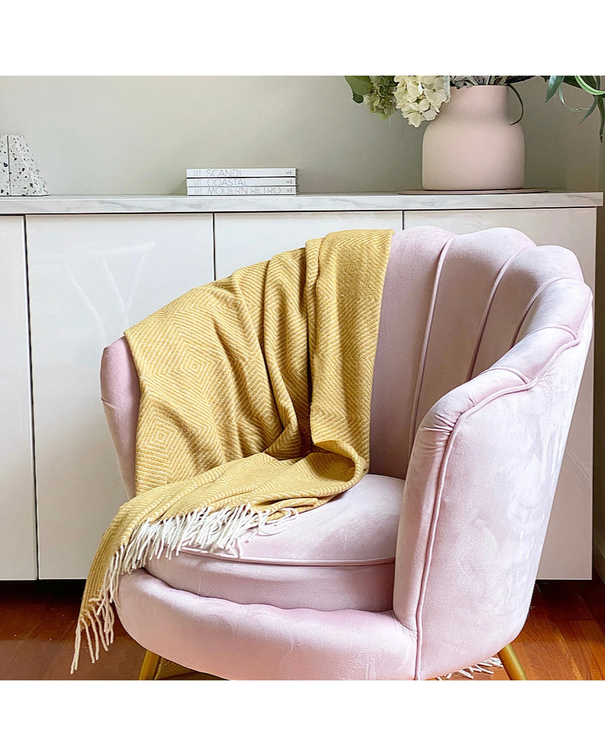 5 Codu Hampton Merino Wool Blend Throw Rug Home Decor Mustard, 5 of 7